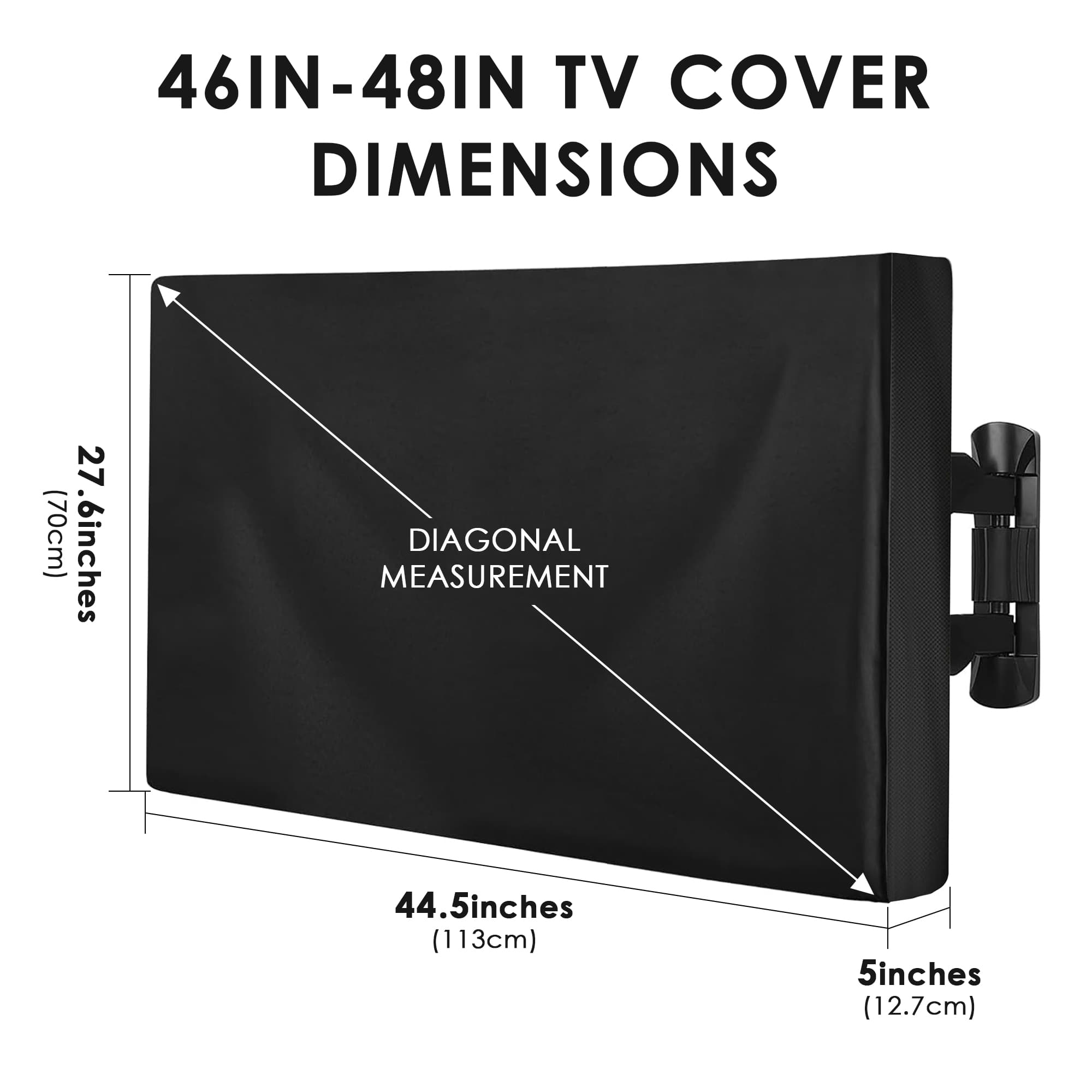ReignSword Outdoor TV Cover 46-48 Inch, Weatherproof 600D TV Screen Protector with Remote Control Pocket, Outside Television Cover Compatible with LED, LCD, OLED TVs - 1