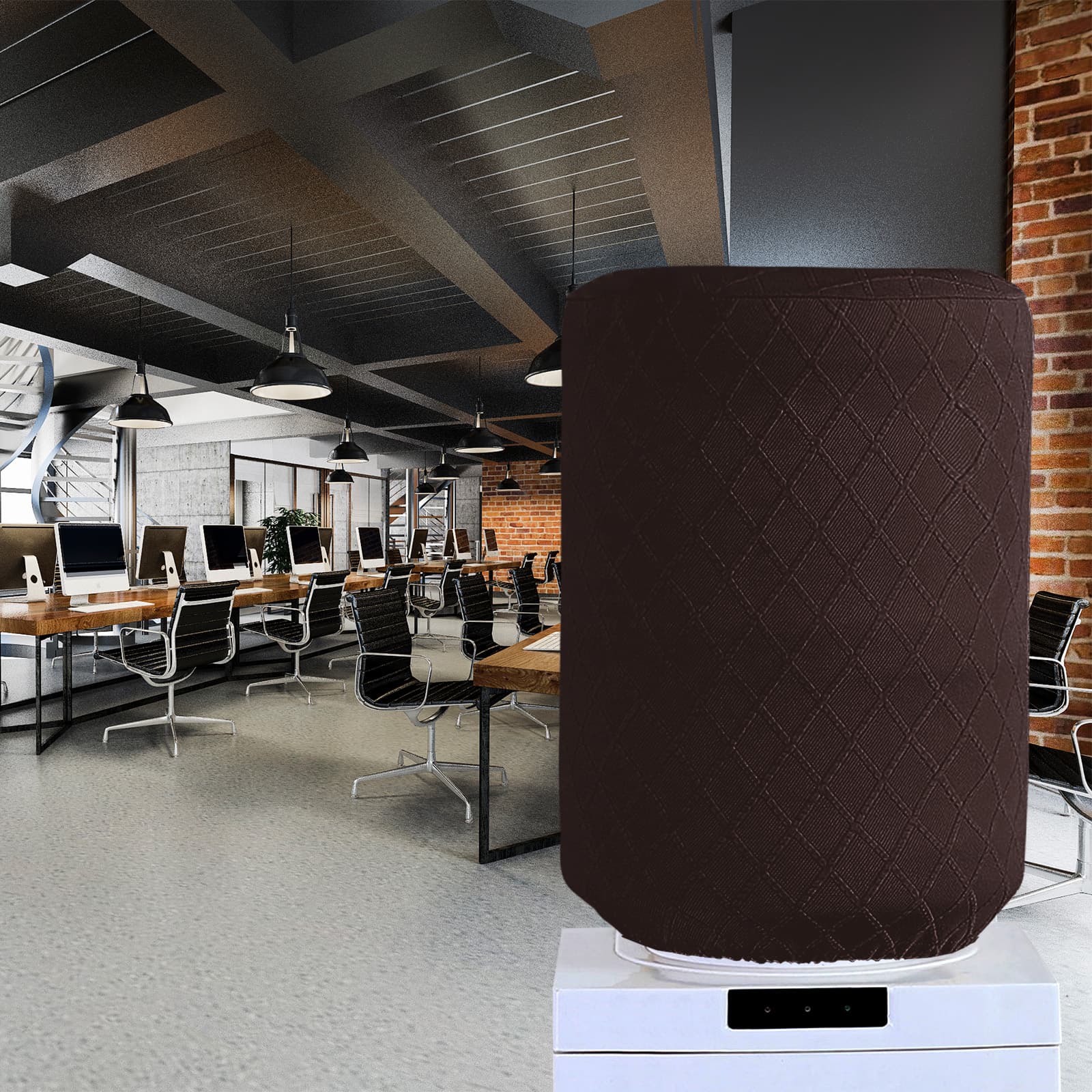 ReignSword Water Dispenser Barrel Cover for 5 Gallon Water Bottle, High Stretchy Water Dispenser Dust Cover, Reusable Furniture Cover Protector for Home or Office (Dark Brown) - 3