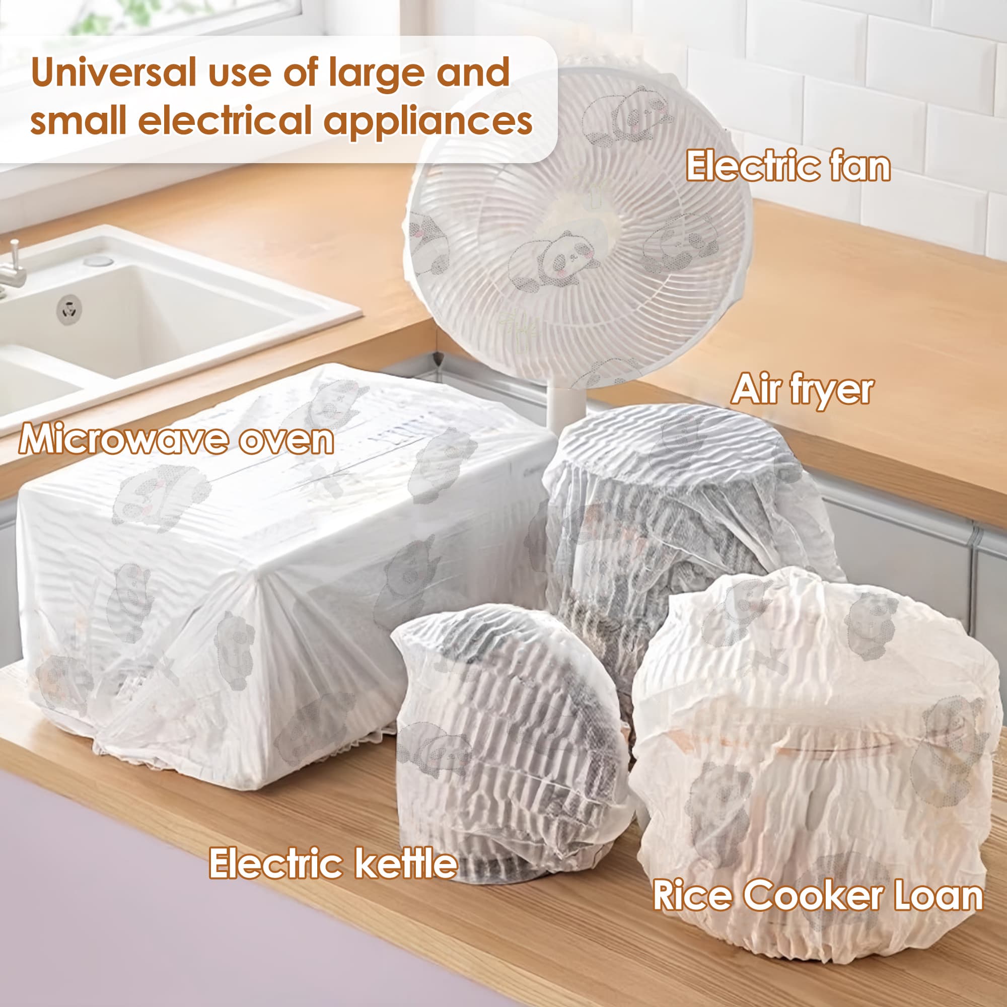 ReignSword 10 PCS Extra Large Disposable Kitchen Dust Covers, Thickened Non-Woven Fabric Dust Cover with Elastic Band for Luggage, Large Home Appliances, Air Fryer, Blender - 4