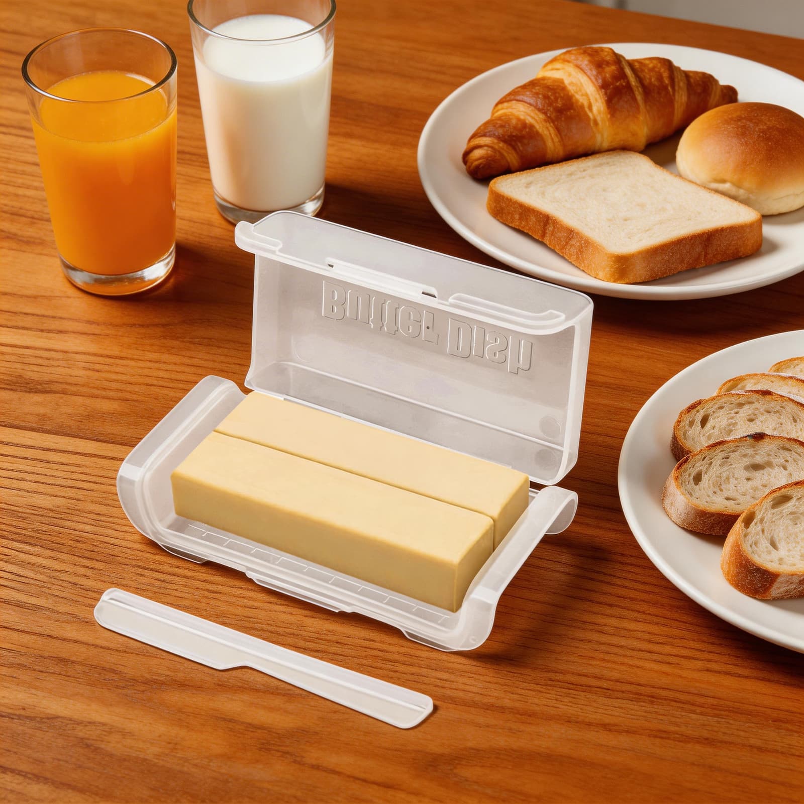 ReignSword Butter Dish with Lid for Countertop and Fridge, Airtight Butter Keeper Holder, Butter Storage Container with Knife, Dishwasher Safe (Clear) - 5