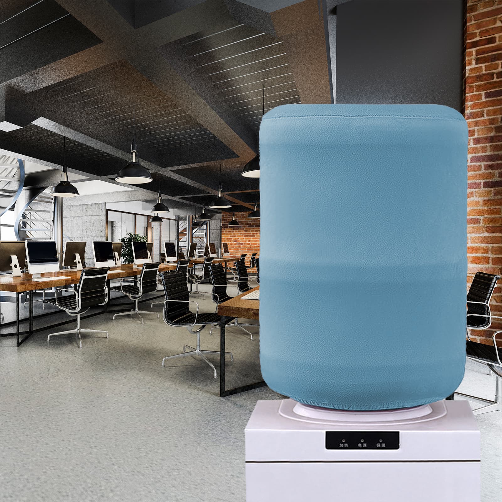 ReignSword Water Dispenser Barrel Cover for 5 Gallon Water Bottle, High Stretchy Water Bucket Cover Protector, Reusable Furniture Dust Covers for Home Office (Blue) - 3