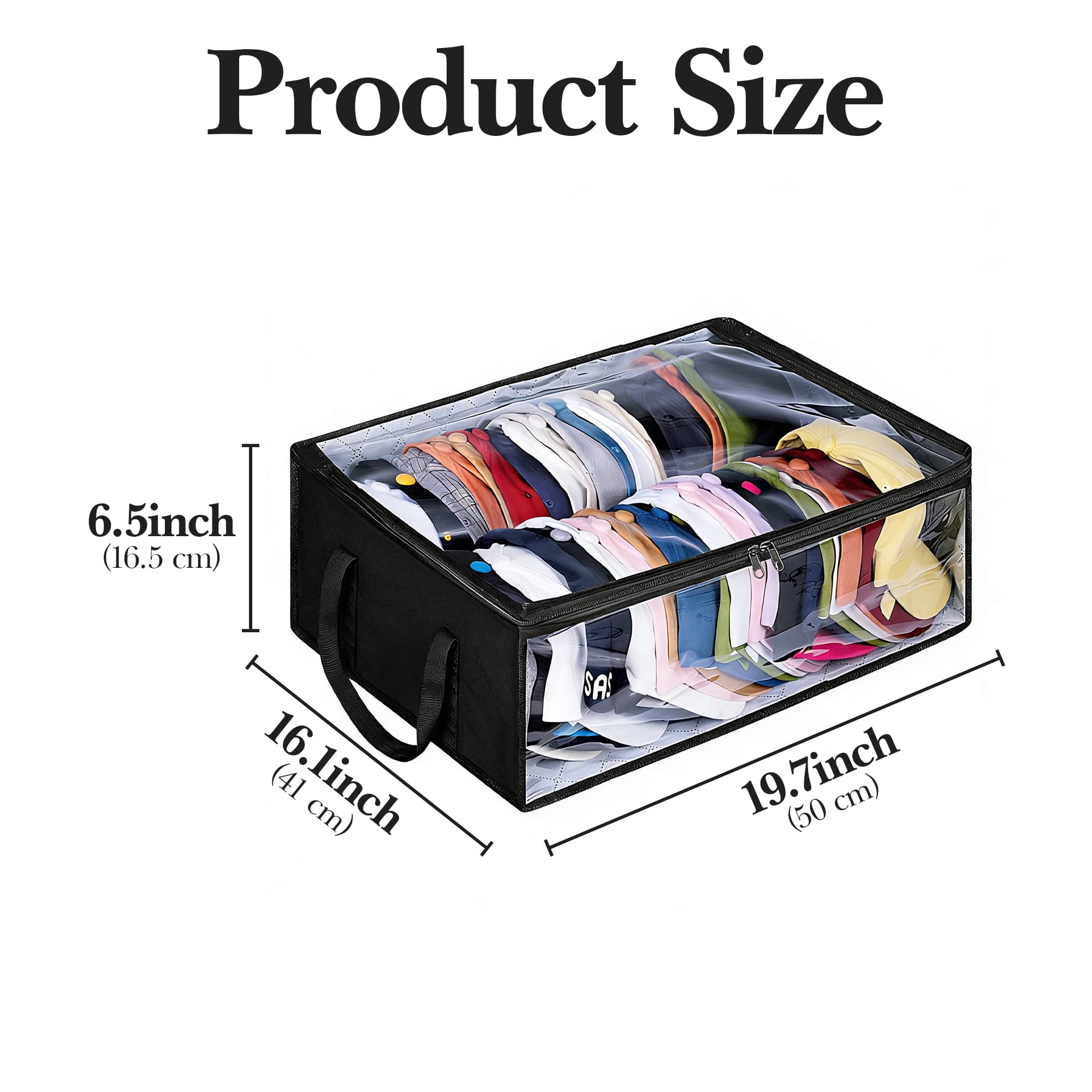ReignSword Hat Organizer for Baseball Caps, Non-Woven Wide Hat Storage Box with Handle, Large Hat Racks Holder for Bedroom Closet (Black) - 4