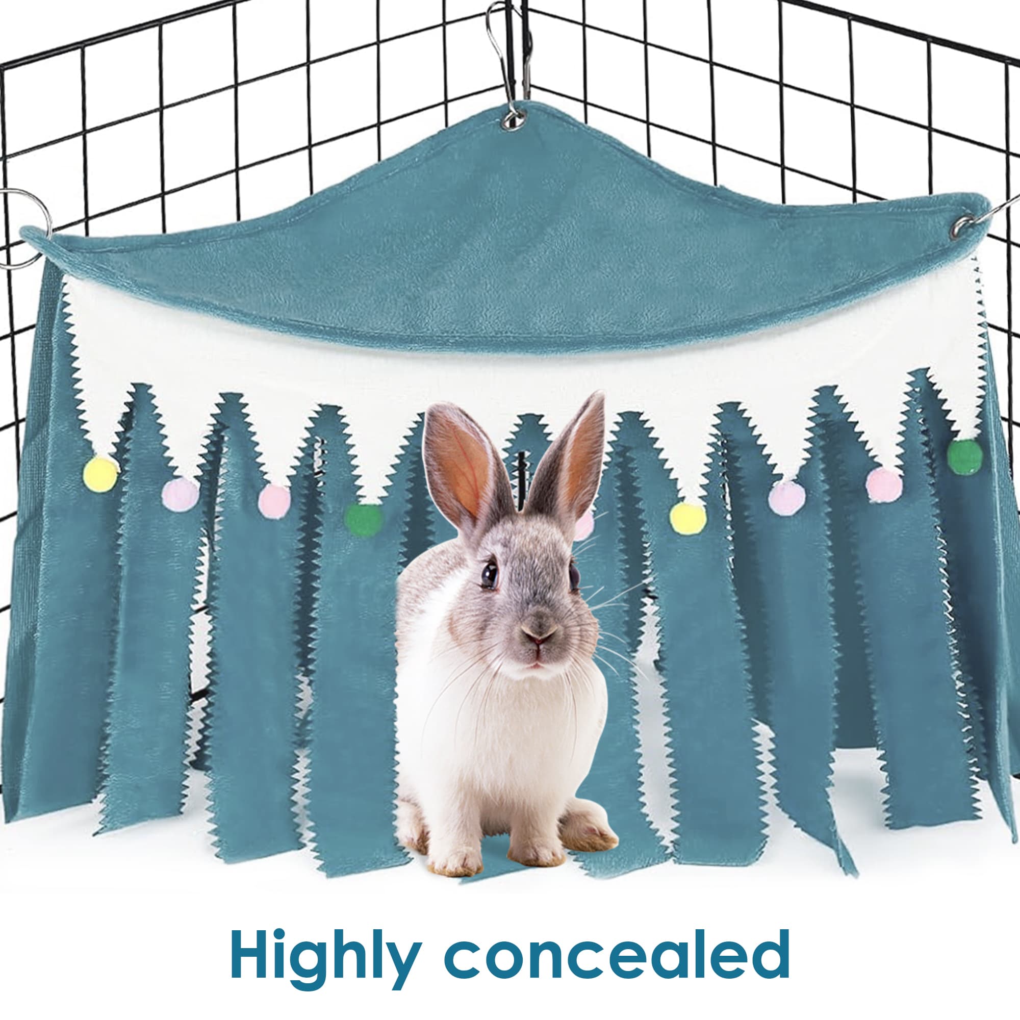 ReignSword Forest Cage Corner Hideout, Pets Corner Hideout for Guinea Pigs, Rabbits, Ferrets, Chinchillas, Gerbils, Hedgehogs (Blue) - 3