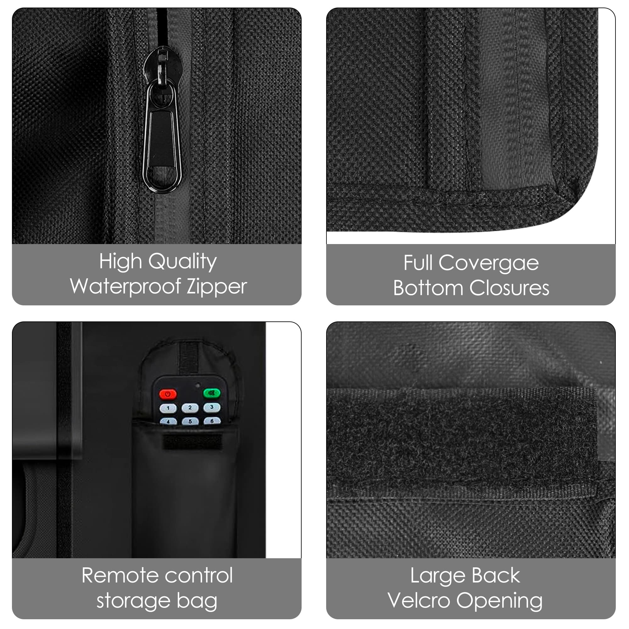 ReignSword Outdoor TV Cover 46-48 Inch, Weatherproof 600D TV Screen Protector with Remote Control Pocket, Outside Television Cover Compatible with LED, LCD, OLED TVs - 2