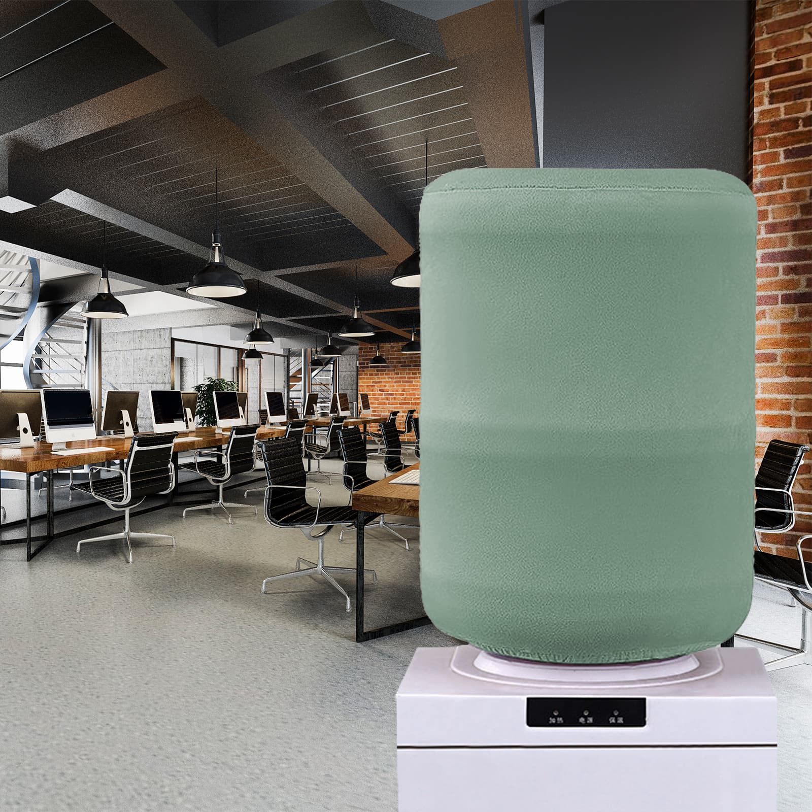 ReignSword Water Dispenser Barrel Cover for 5 Gallon Water Bottle, High Stretchy Water Bucket Cover Protector, Reusable Furniture Dust Covers for Home Office (Green) - 3