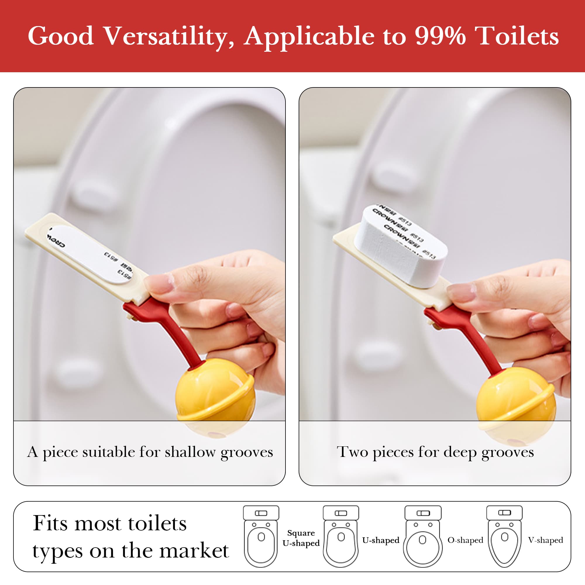 ReignSword Toilet Seat Lifter Set of 2, Silicone Toilet Lid Pad Lifter, Touchless Toilet Cover Handle for Home Bathroom, Office, Hotel - 3