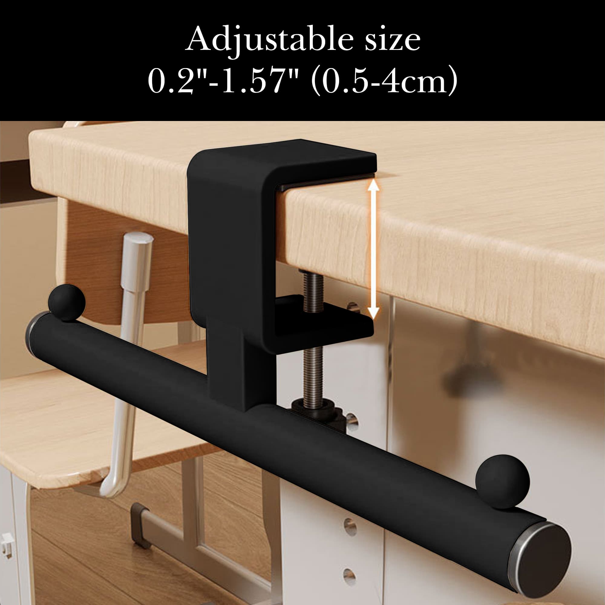 ReignSword Backpack Hanger for Desk Table, Adjustable Bag Holder Hook Mount, Metal Under Desk Storage Organizer for Reduce Clutter (Black) - 3