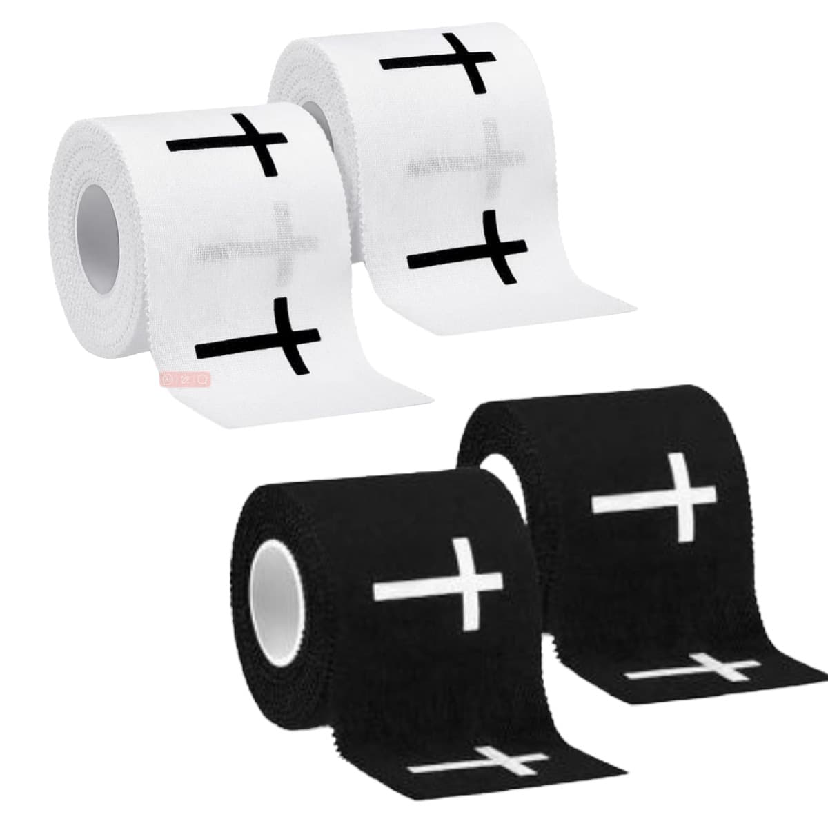 ReignSword 4 Pack Athletic Sports Tape with Cross Pattern, Cotton Wrist Ankle Tape, First Aid Injury Wrap for Boxing, Tennis, Football Baseball Hockey Soccer (2in x 23ft) (Black & White) - 7
