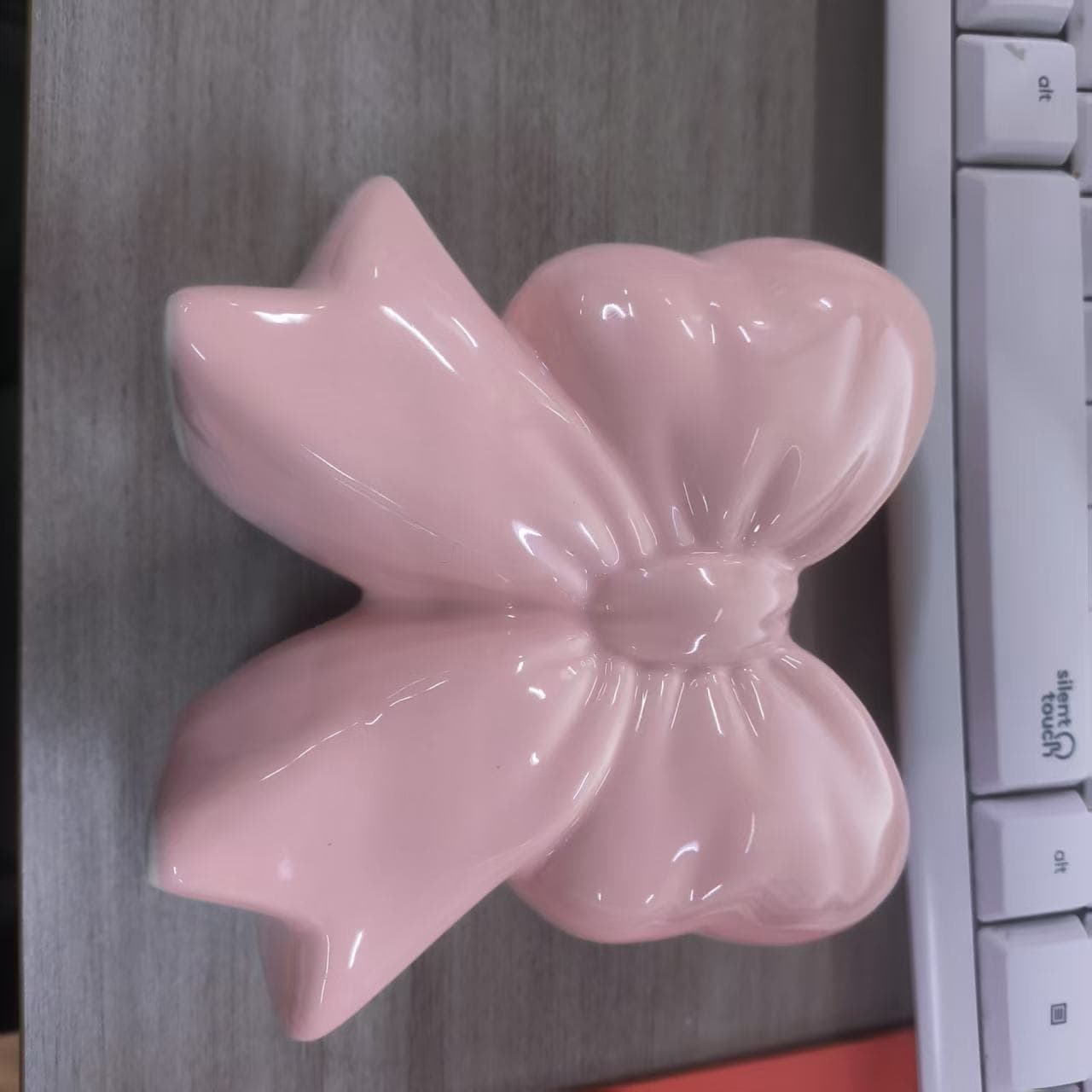 ReignSword Pink Bow Vase, Small Coquette Ceramic Flower Vase for Bouquet, Cute Mini Decorative Vases for Home Office Table Decor - 1