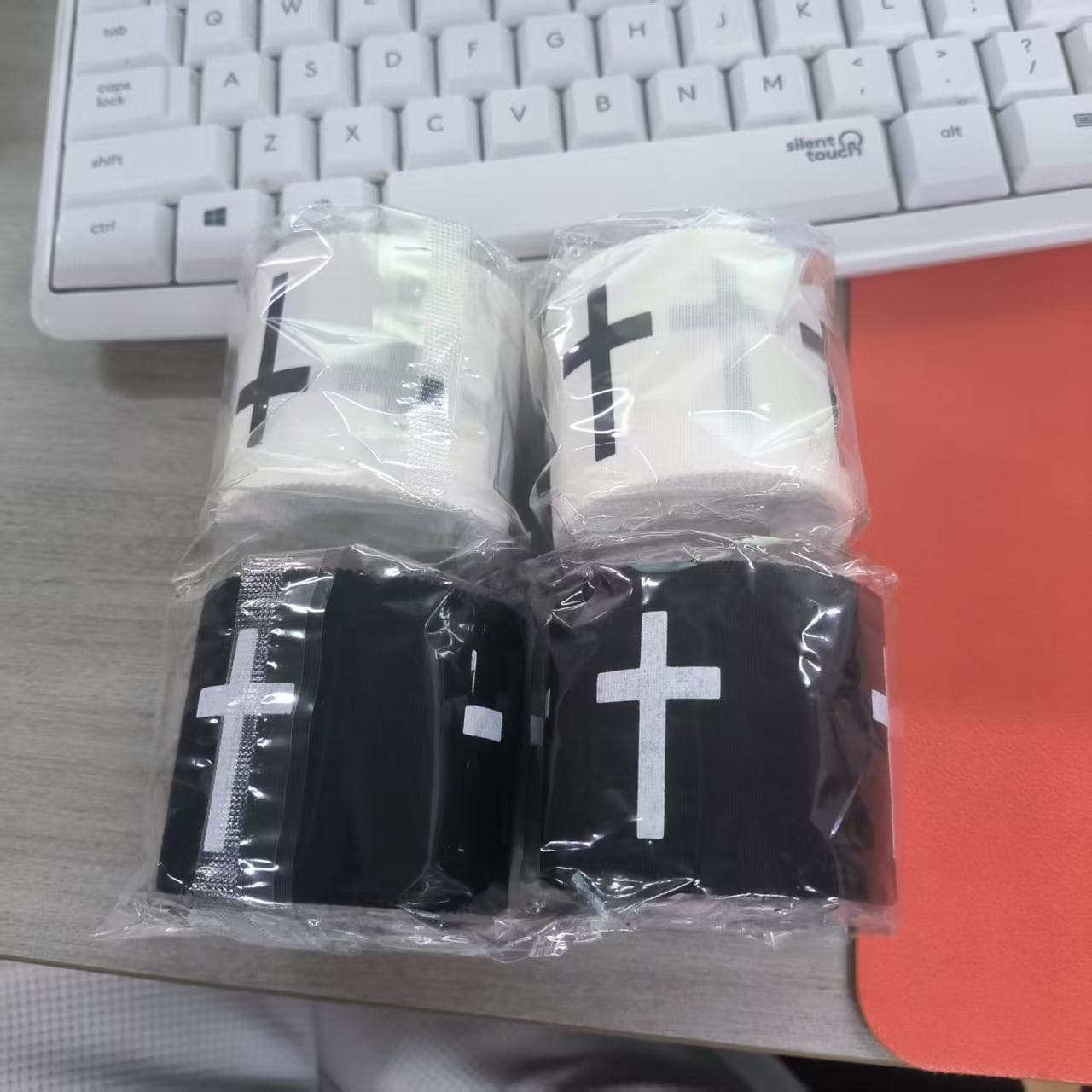 ReignSword 4 Pack Athletic Sports Tape with Cross Pattern, Cotton Wrist Ankle Tape, First Aid Injury Wrap for Boxing, Tennis, Football Baseball Hockey Soccer (2in x 23ft) (Black & White) - 8