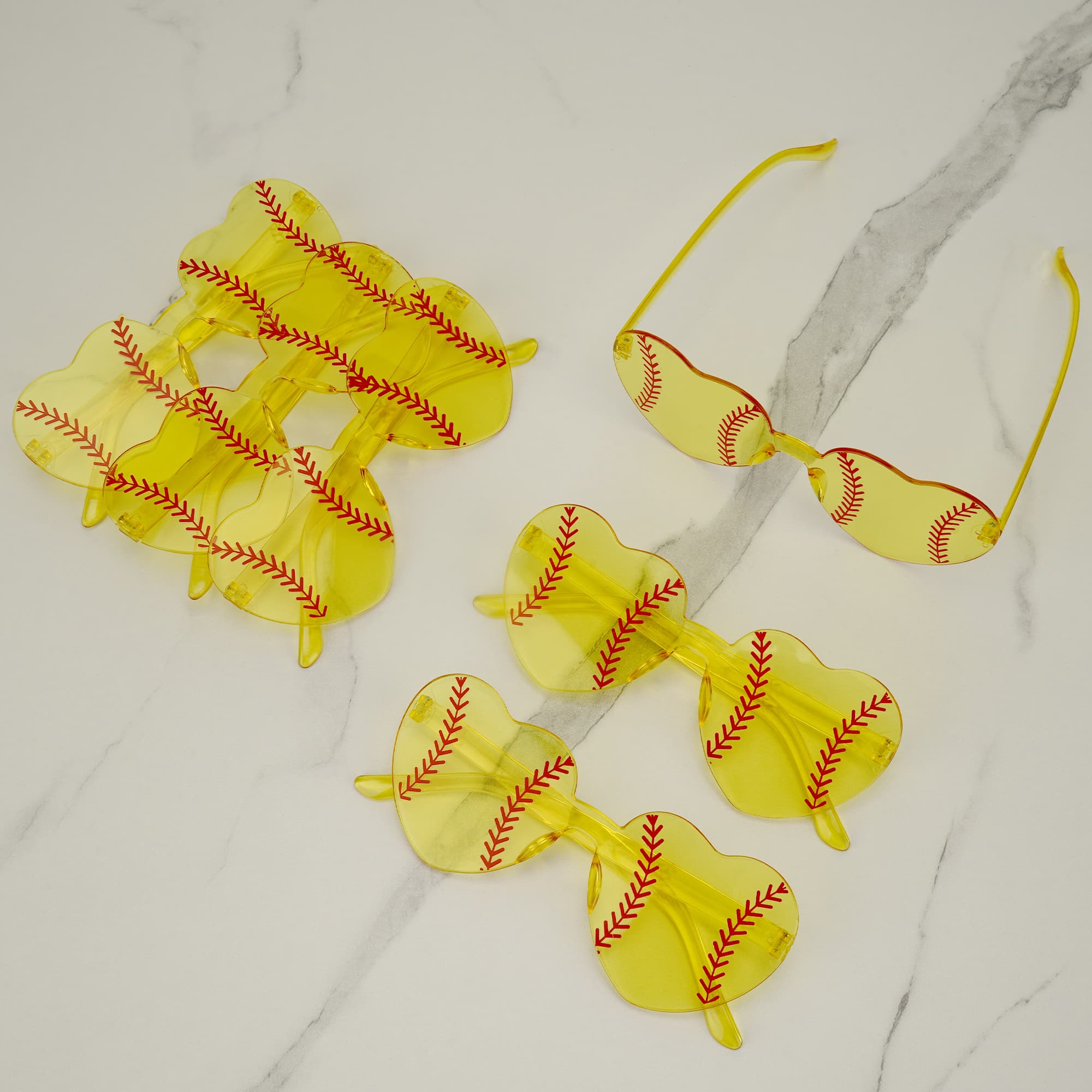 ReignSword 12 Pack Party Softball Sunglasses, Sport Baseball Heart Glasses for Team Sport Party, Softball Accessories Favor Glass Gift for Player Coach - 8