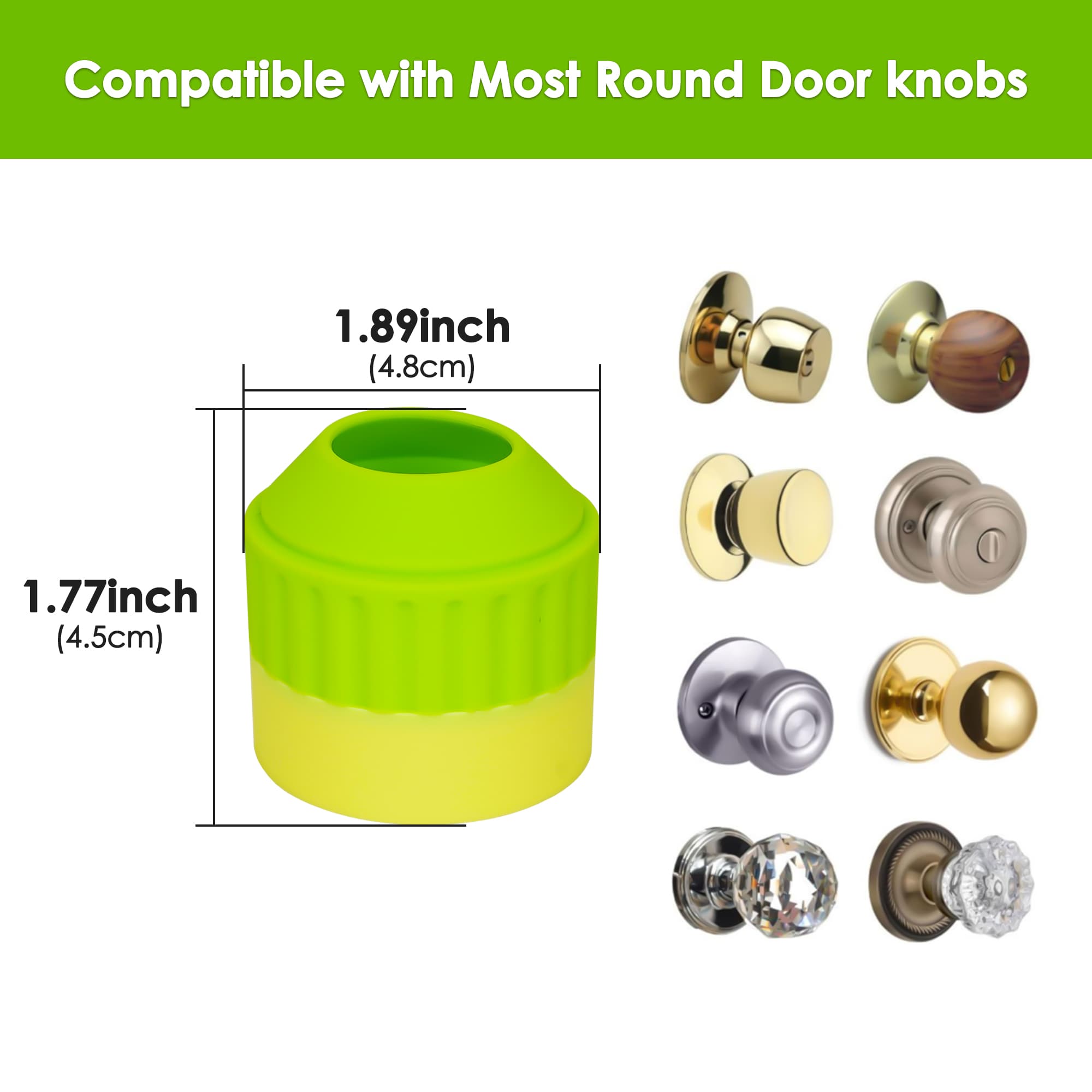 ReignSword Silicone Door Knob Cover, 4 Pack Non-Slip Doorknob Safety Decorative Cover Grips, Round Door Handle Covers Protects Walls from Dents and Damage - 2