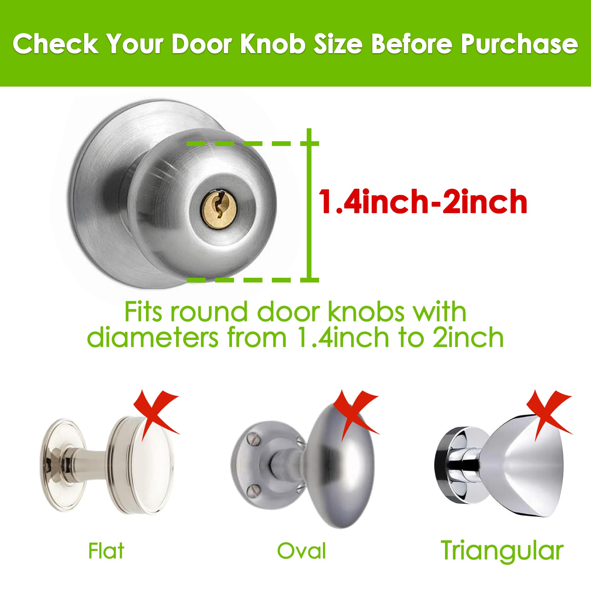 ReignSword Silicone Door Knob Cover, 4 Pack Non-Slip Doorknob Safety Decorative Cover Grips, Round Door Handle Covers Protects Walls from Dents and Damage - 1