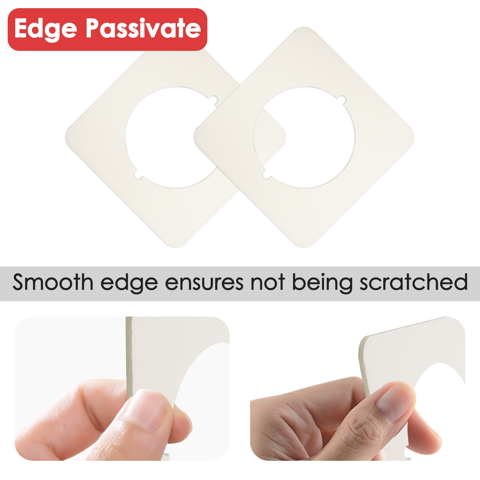 ReignSword Square Door Knob Plates, 2 Pcs No Drilling Door Lock Spacer Shim Backplate, Hardened Steel Reinforcement & Scar Plates for Standard Door Knob/Lever Lock/Deadbolt - 3