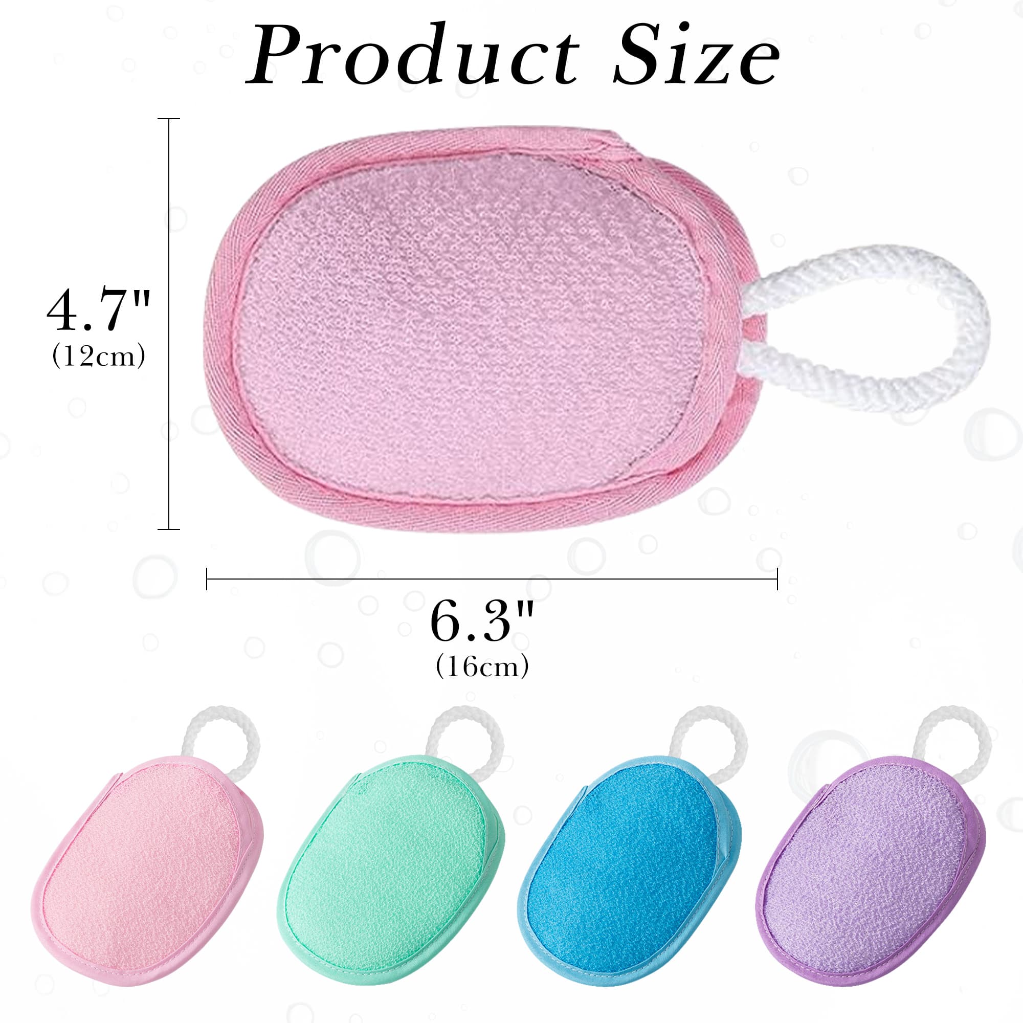 ReignSword 4 Pcs Exfoliating Bath Soap Saver Bags, Double-Sided Body Scrubber Sponge, Bar Soap Holder & Shower Cleaner for Women Men (Multicolor) - 1