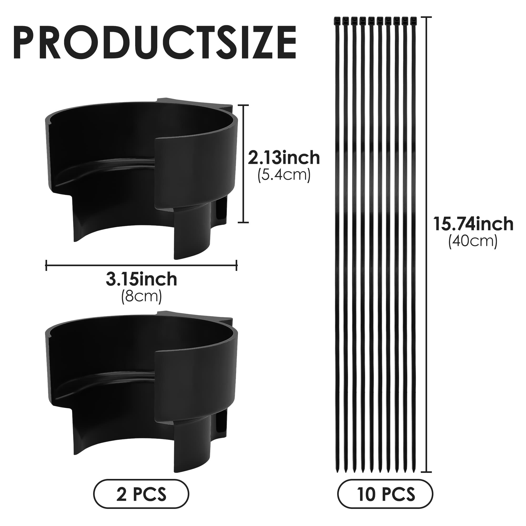 ReignSword 2 Pack Pool Plunger Valve Bracket, Above Ground Pool Hose Holder, Anti-Slip Pool Intake Hose Support, Compatible with Intex, Bestway, Coleman, Funsicle Pool Accessories (Black) - 1