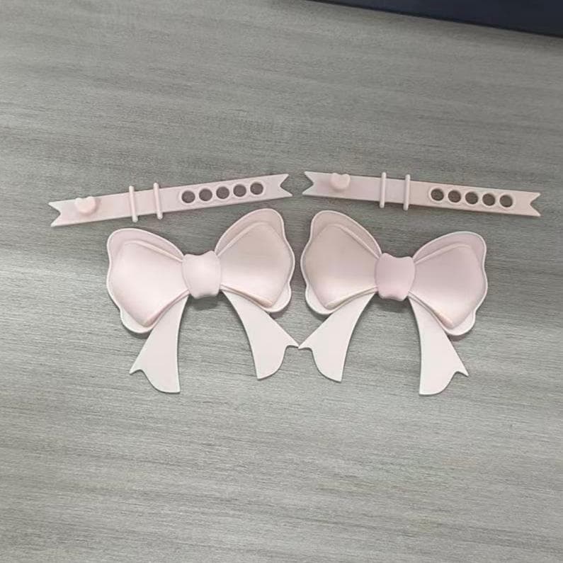 ReignSword 2 Pack Cute Silicone Bow Headphone Decorations, Adjustable Headphone Charms Accessories for Most Headphones, Fun Gift for Women & Gamers (Pink) - 7