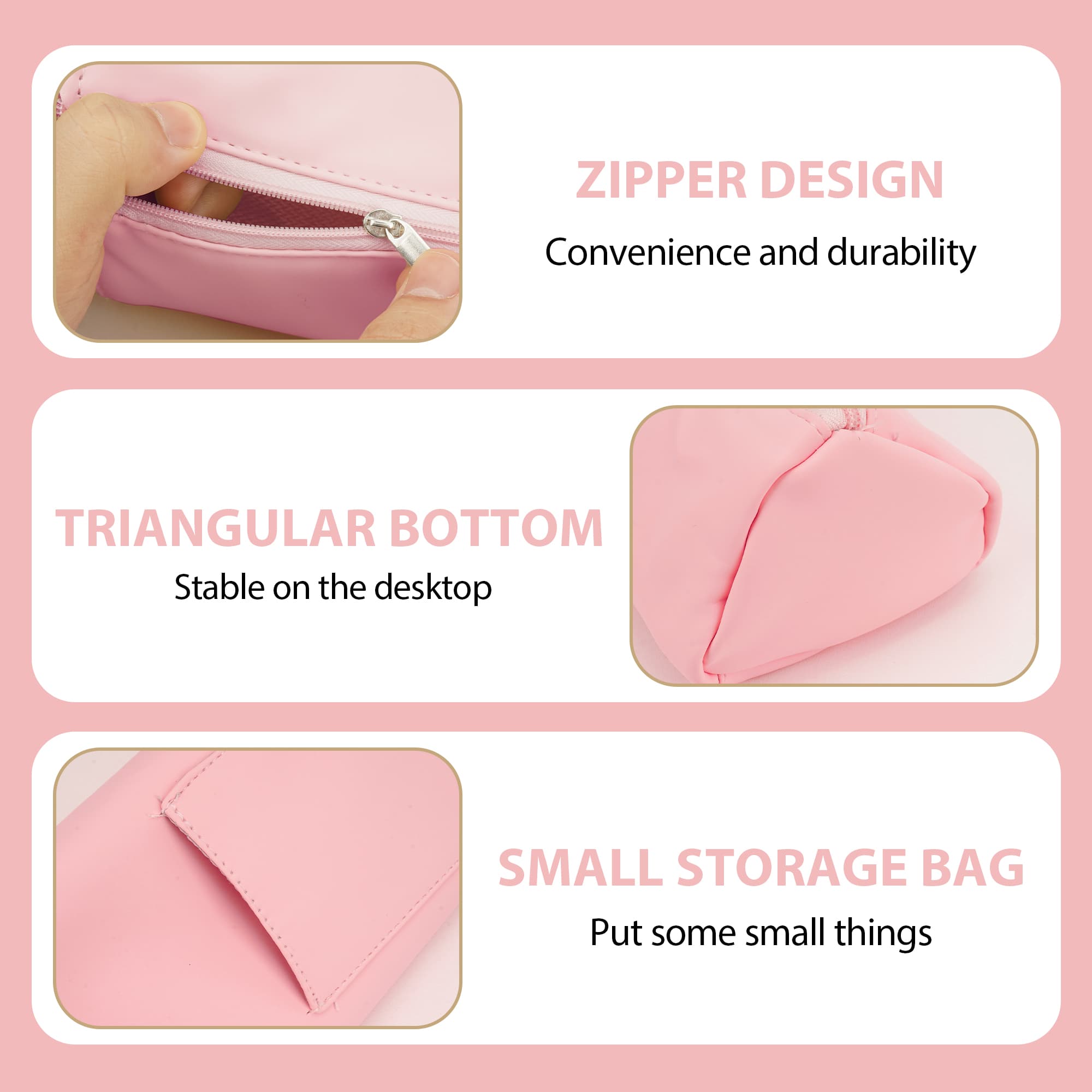 ReignSword Hot Iron Holder & Mat, Heat Resistant Hot Tools Organizer, Portable Hair Tools Travel Bag for Curling Irons, Flat Irons, Hair Straightener and Styling Tools (Pink) - 2