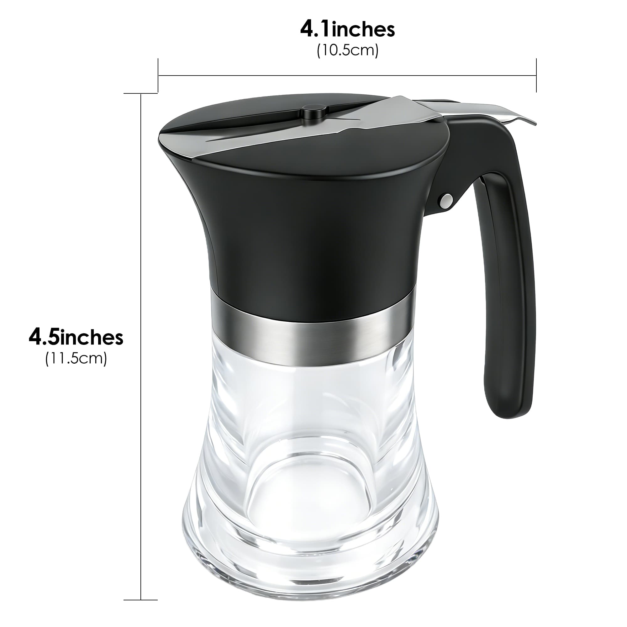ReignSword 3.38 Oz Acrylic Maple Syrup Dispenser, No-Drip Honey Container with Non-Slip Handle, Clear Syrup Bottles for Oil, BBQ Sauce, Pancake & Waffle Accessories - 5
