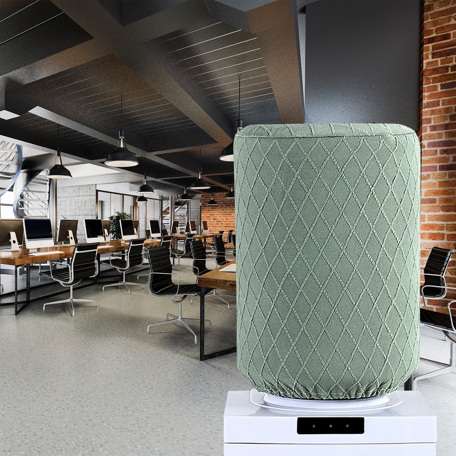 ReignSword Water Dispenser Barrel Cover for 5 Gallon Water Bottle, High Stretchy Water Dispenser Dust Cover, Reusable Furniture Cover Protector for Home or Office (Green) - 3