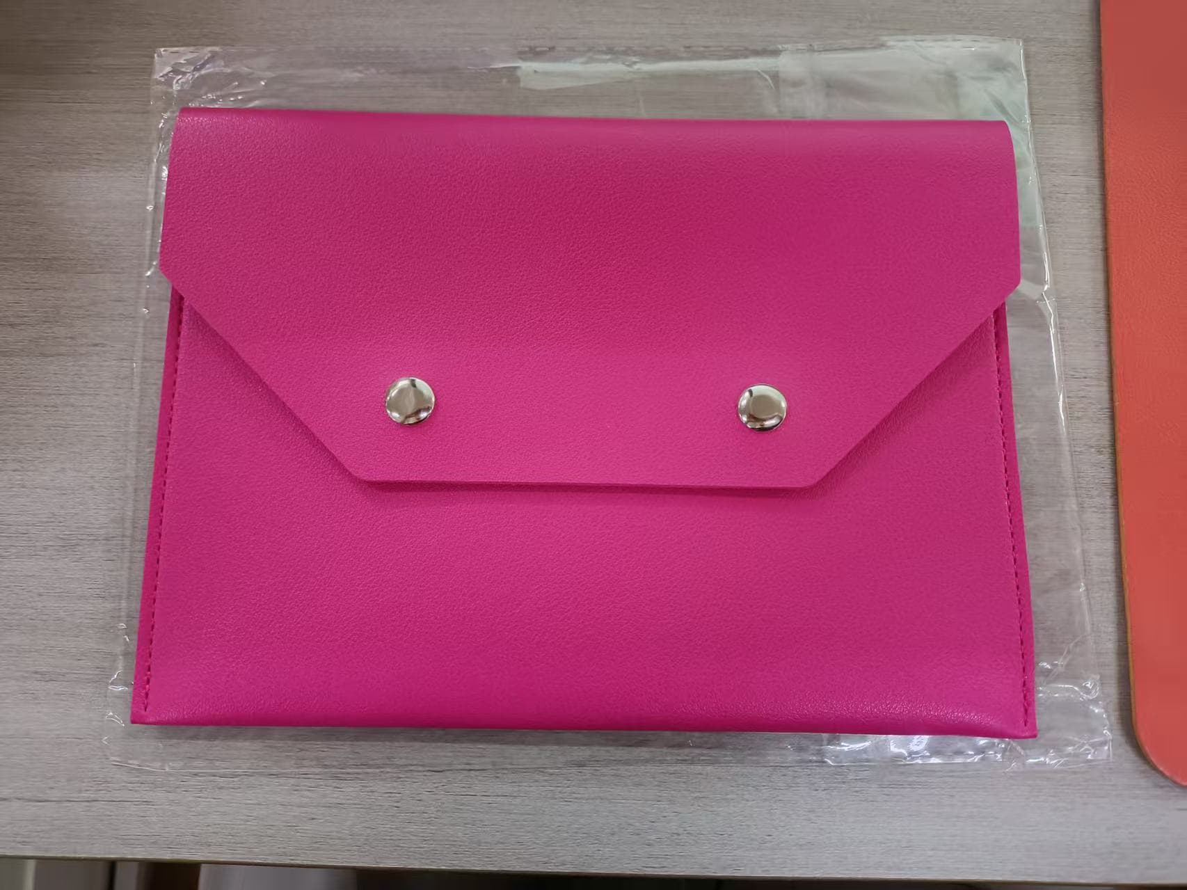 ReignSword Mahjong Card Holder, Vegan Leather Envelope Style Storage Bag, Portable Magnetic Snap Card Organizer, Travel Pouch for Mahjong Accessories (Rose Red, 8 x 5.8 Inch) - 6