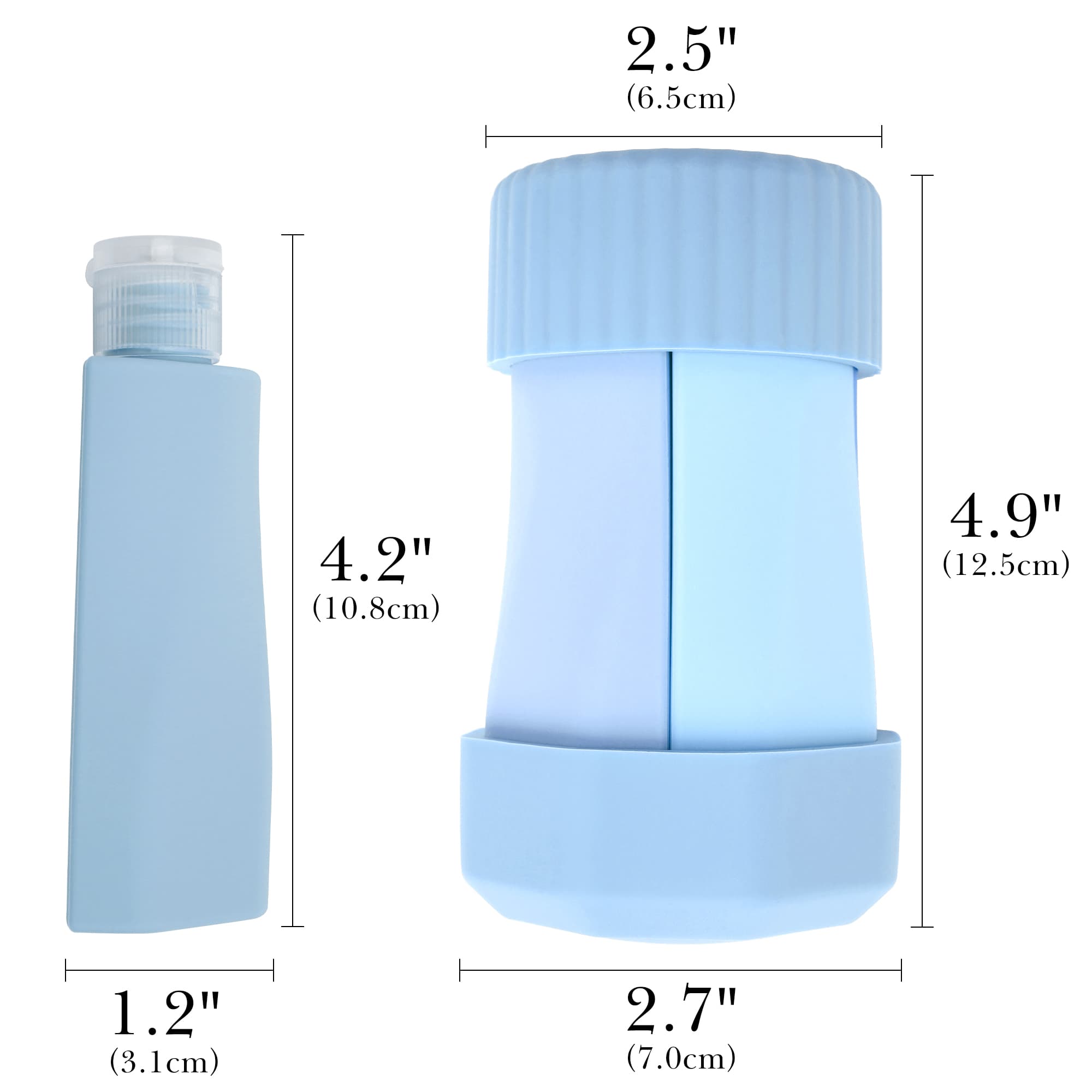ReignSword 4 in 1 Silicone Travel Bottles, 50ml Refillable Squeeze Containers for Toiletries, Leak-Proof Travel Dispenser for Shampoo, Conditioner, Lotion & Body Wash (Blue) - 1