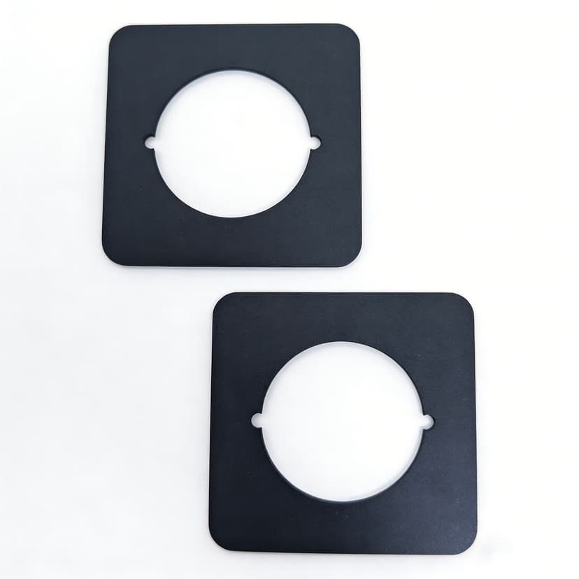 ReignSword Square Door Knob Plates, 2 Pcs No Drilling Door Lock Spacer Shim Backplate, Hardened Steel Reinforcement & Scar Plates for Standard Door Knob/Lever Lock/Deadbolt (Black)