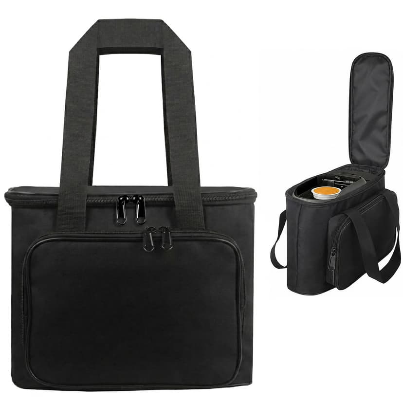 Carrying Bag Compatible with Keurig K-Mini Mate Coffee Maker, Portable Coffee Machine Travel Case, Oxford Cloth Storage Tote with Padded Protection and Pocket for Accessories (Black)