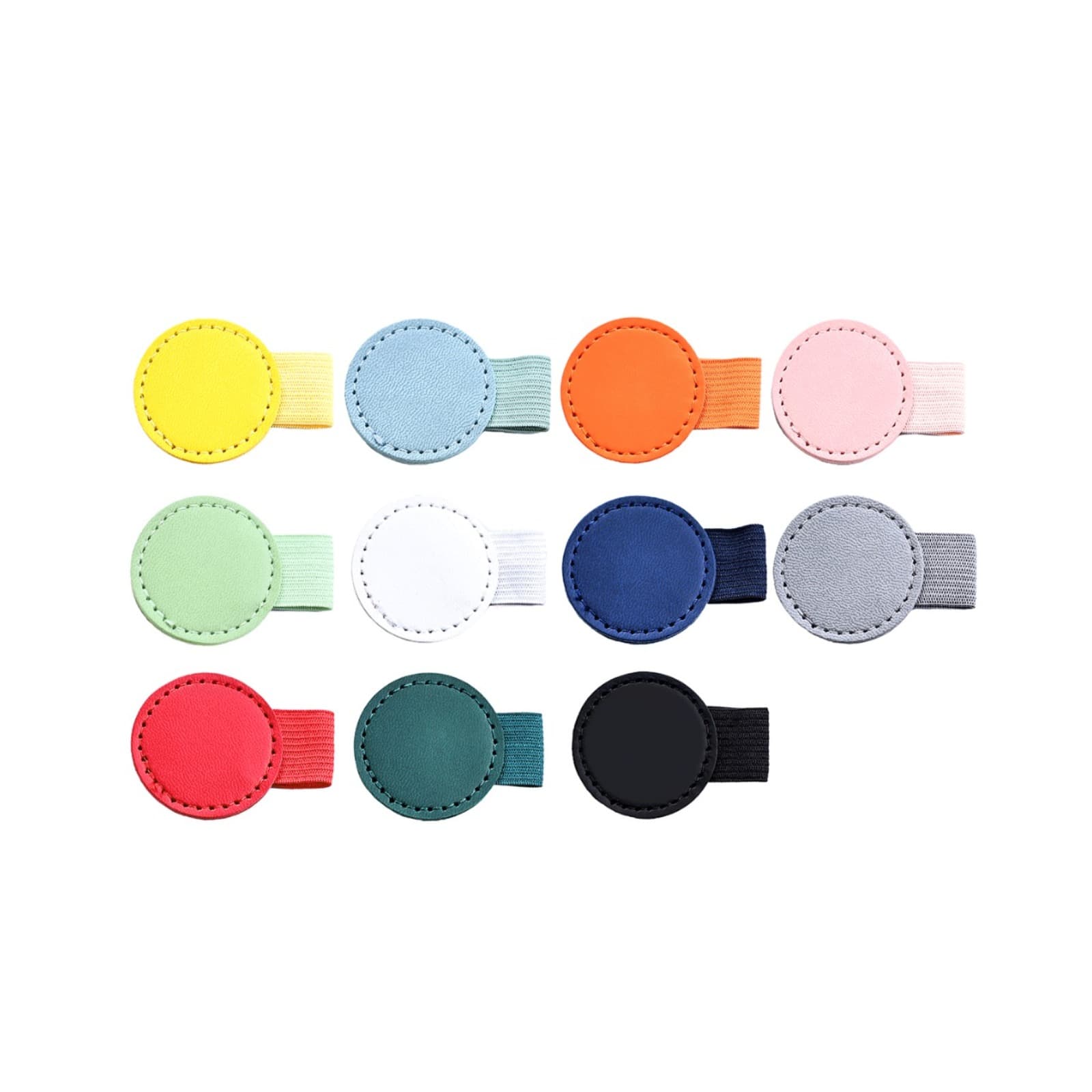 ReignSword 10 Pack Self-Adhesive Pen Loop Holder, Elastic Round Pencil Holder Sticker, Pen Clips for Notebooks, Journals, Bibles, Planners, Office Supplies with 10 Colors - 6