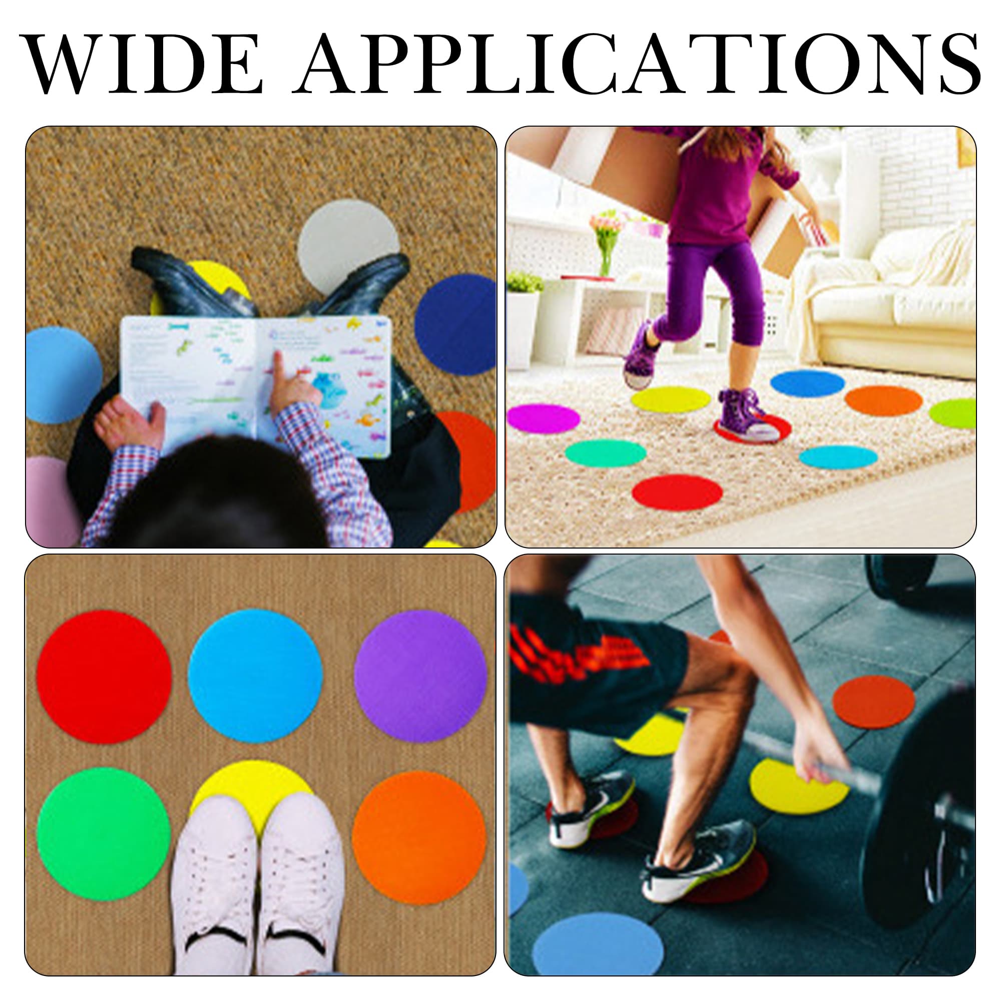 ReignSword 60 Pack Carpet Spots Markers, Multicolour Floor Dots Marker Stickers, Circle Carpet Markers for Group Activity Supplies (4 Inches) - 5