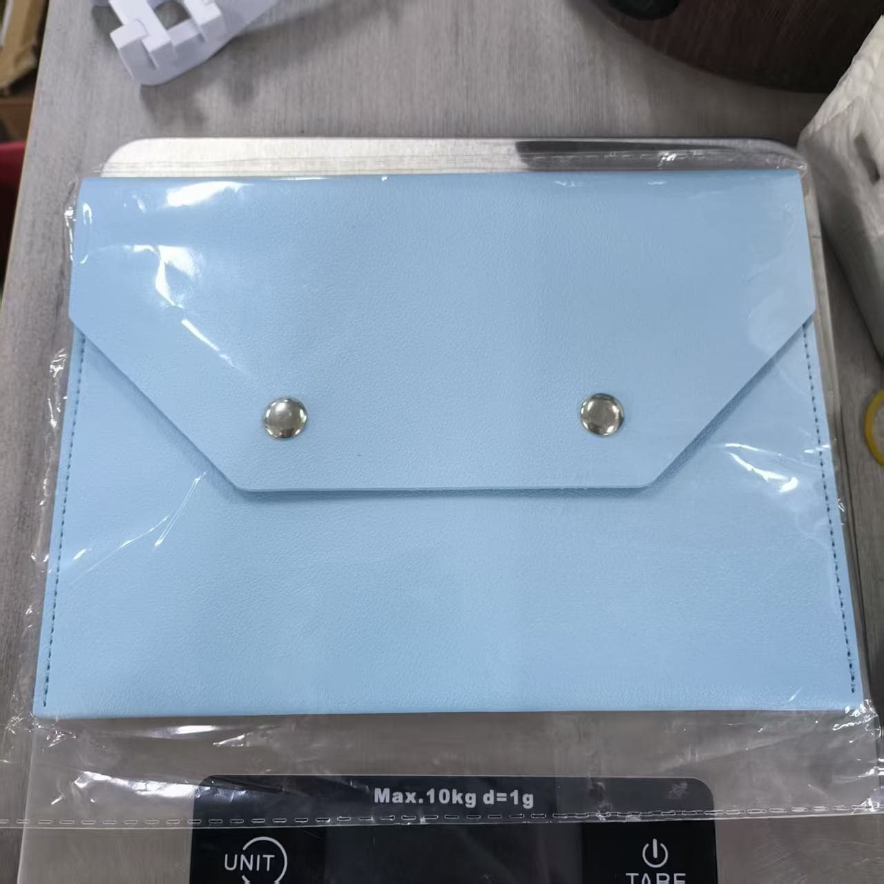 ReignSword Mahjong Card Holder, Vegan Leather Envelope Style Storage Bag, Portable Magnetic Snap Card Organizer, Travel Pouch for Mahjong Accessories (Sky Blue, 8 x 5.8 Inch) - 6