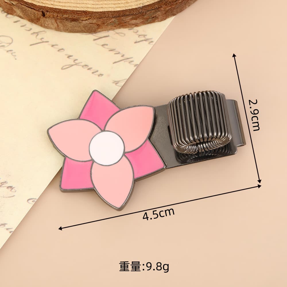 ReignSword 2 Pcs Metal Pen Holder Clips, Decorative Floral Pen Clip, Adjustable Spring Loop Pencil Organizer for Notebooks, Clipboards, Pockets (Pink, Yellow) - 7