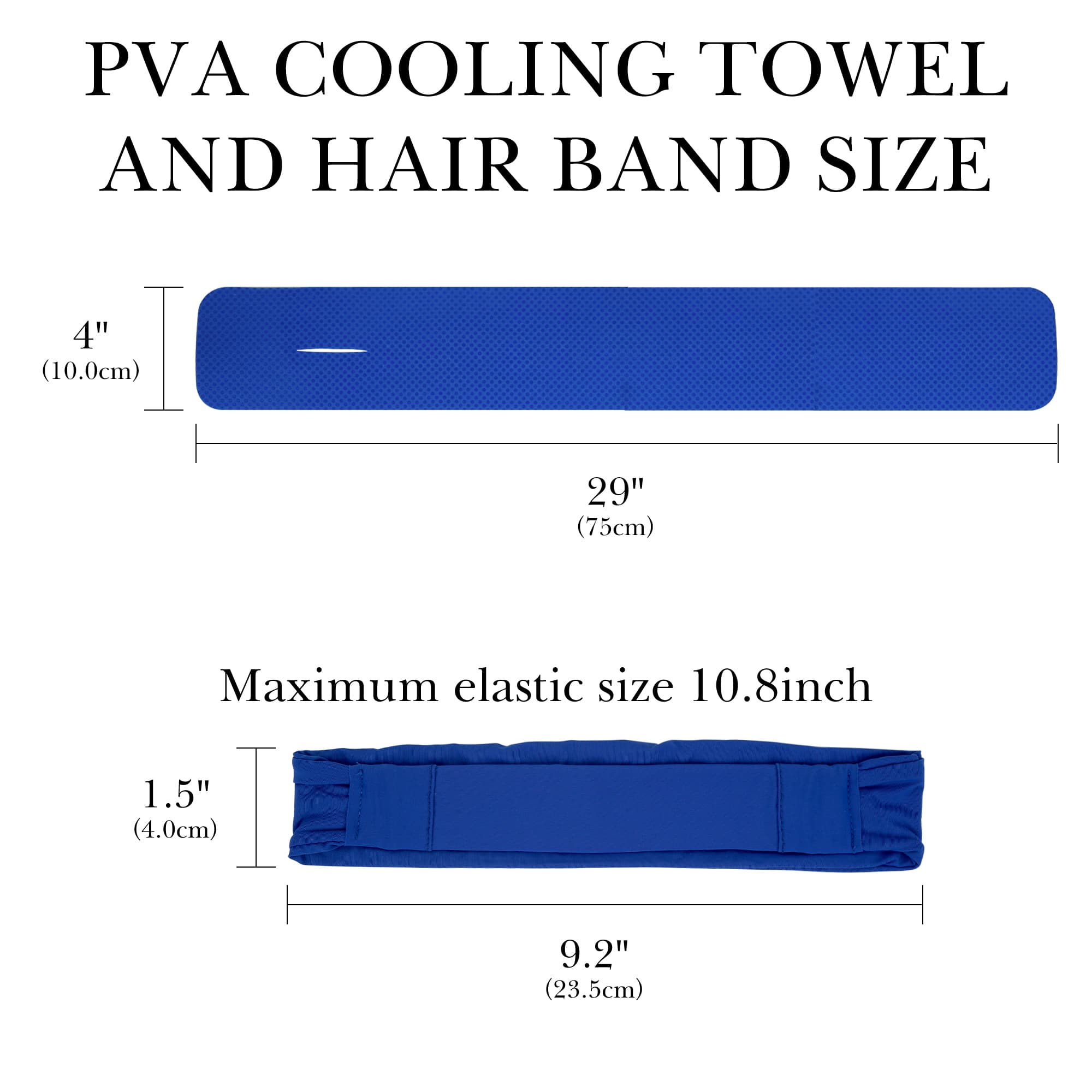 ReignSword Cooling Neck Wraps & Headbands Set of 2, Soft Breathable Cooling Towels 4" x 29" and Nylon Sweat Bands, Stay Cool Accessories for Tennis, Basketball, Running, Gym, Working Out (Blue) - 1