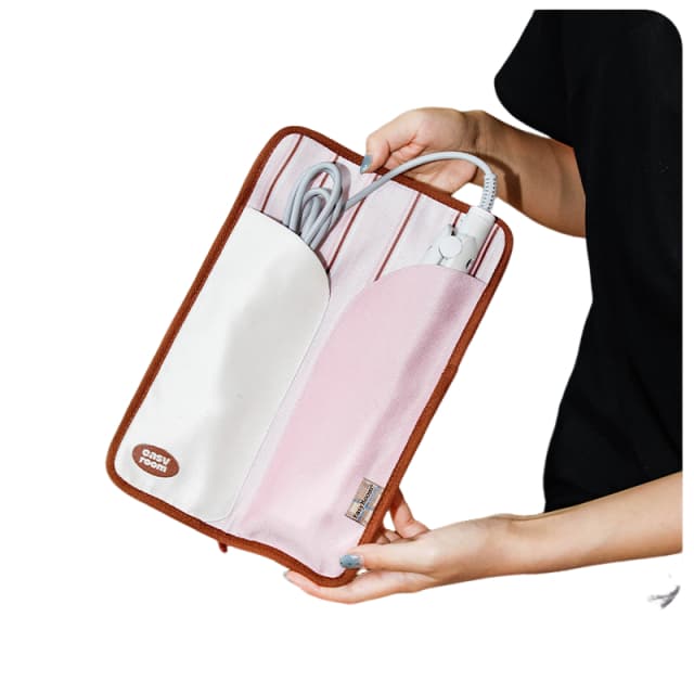 ReignSword Foldable Hair Tools Travel Bag, Portable Flat Iron Case for Travel and Home, Hot Tools Organizer for Hair Straighteners, Curling Irons, Flat Irons (Pink) - 7