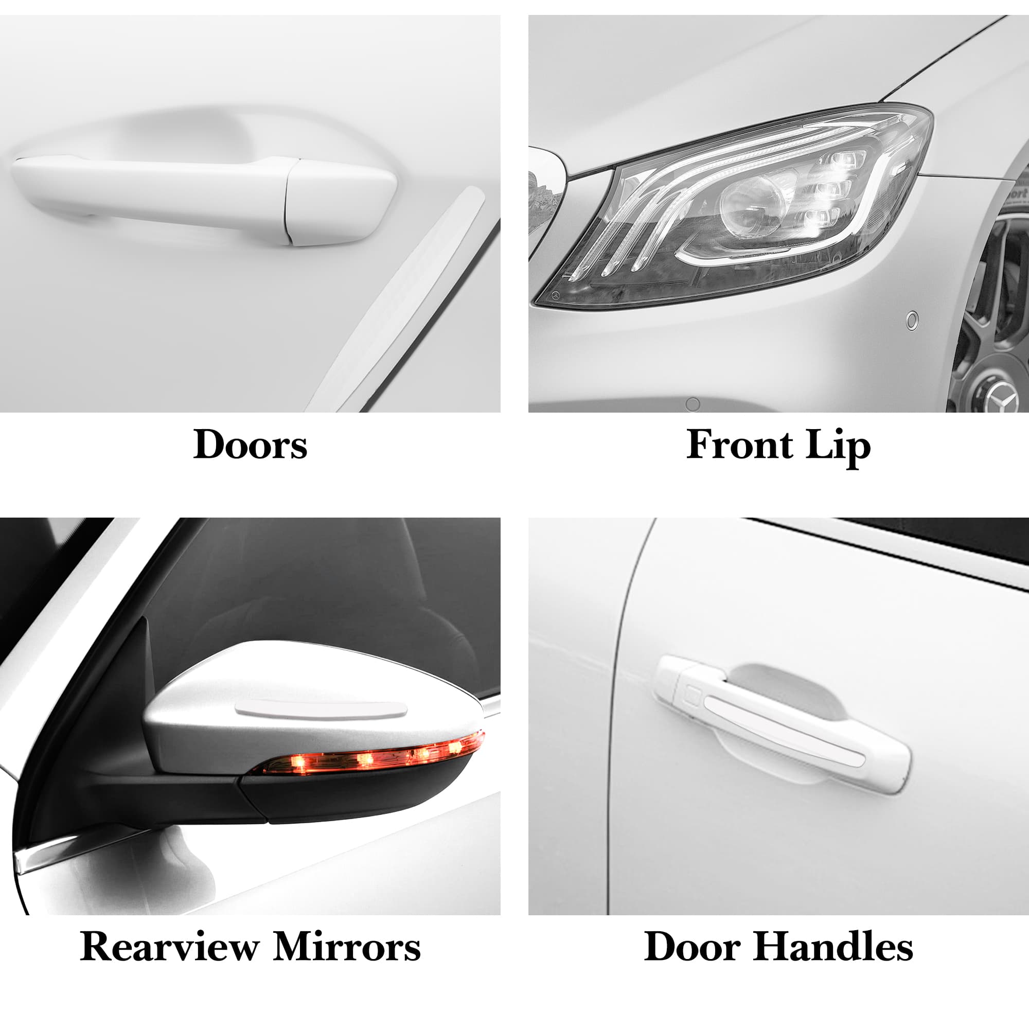 ReignSword 4 Pcs Car Door Edge Guards, Anti-Scratch Anti-Collision Self Adhesive Bumper Protector Trim Strip, Universal Car Exterior Accessories Door Guards for Cars Trucks SUVs (White) - 4