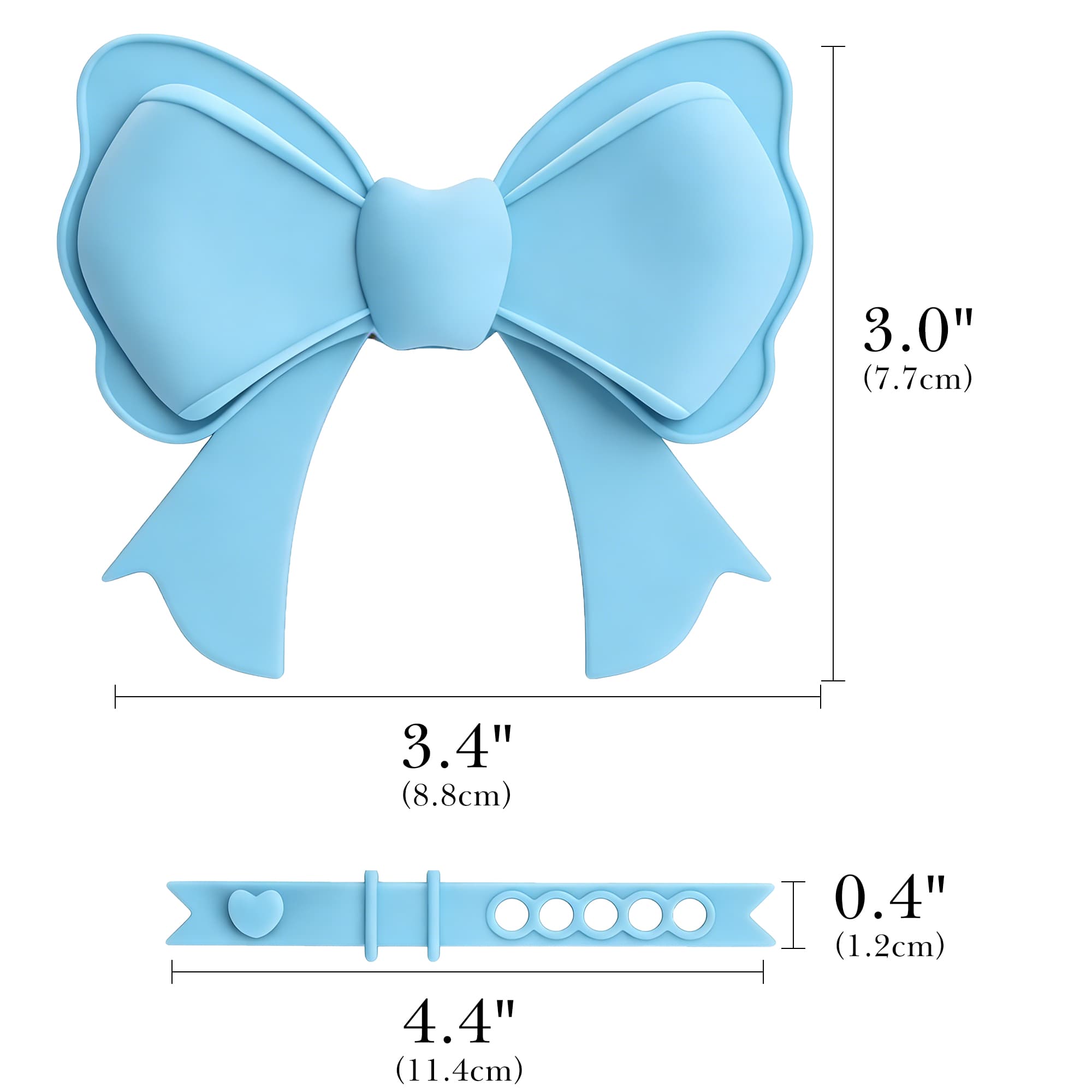 ReignSword 2 Pack Cute Silicone Bow Headphone Decorations, Adjustable Headphone Charms Accessories for Most Headphones, Fun Gift for Women & Gamers (Blue) - 2