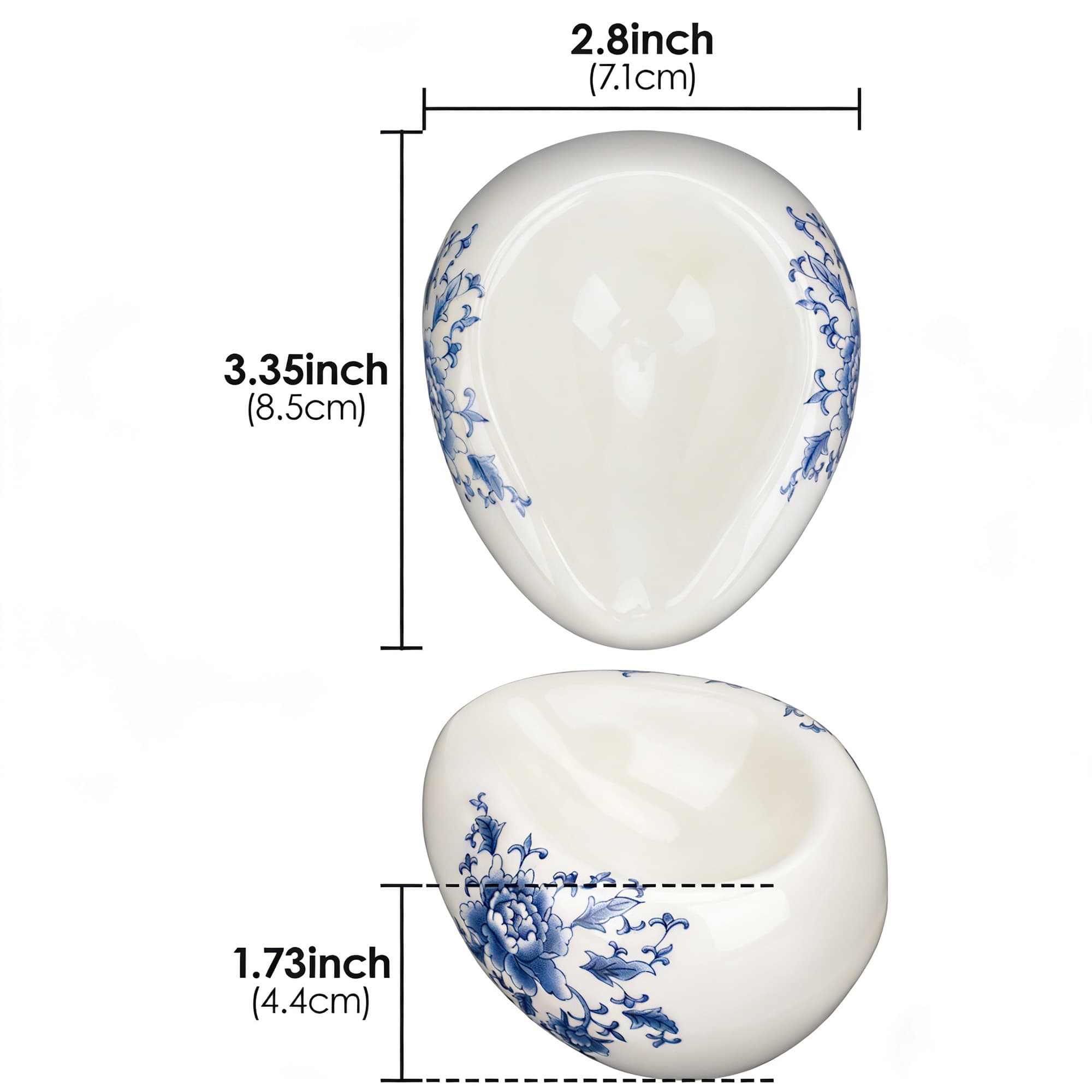 ReignSword Ceramic Pipe Stand, Portable Oval Tobacco Pipe Rest, Desktop Display Rack Holder Base, Men's Smoking Accessory for Home Office Collection (Blue and White Porcelain) - 1