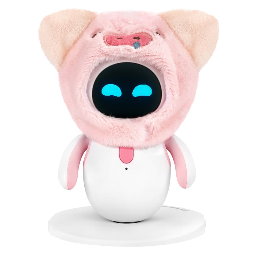 ReignSword Pink Pig Plush Hat Compatible with Eilik Robot, Animal Headwear Set with Soft Fur, Wearable Dressing Costume Accessories, Decorative Robot Headgear Parts