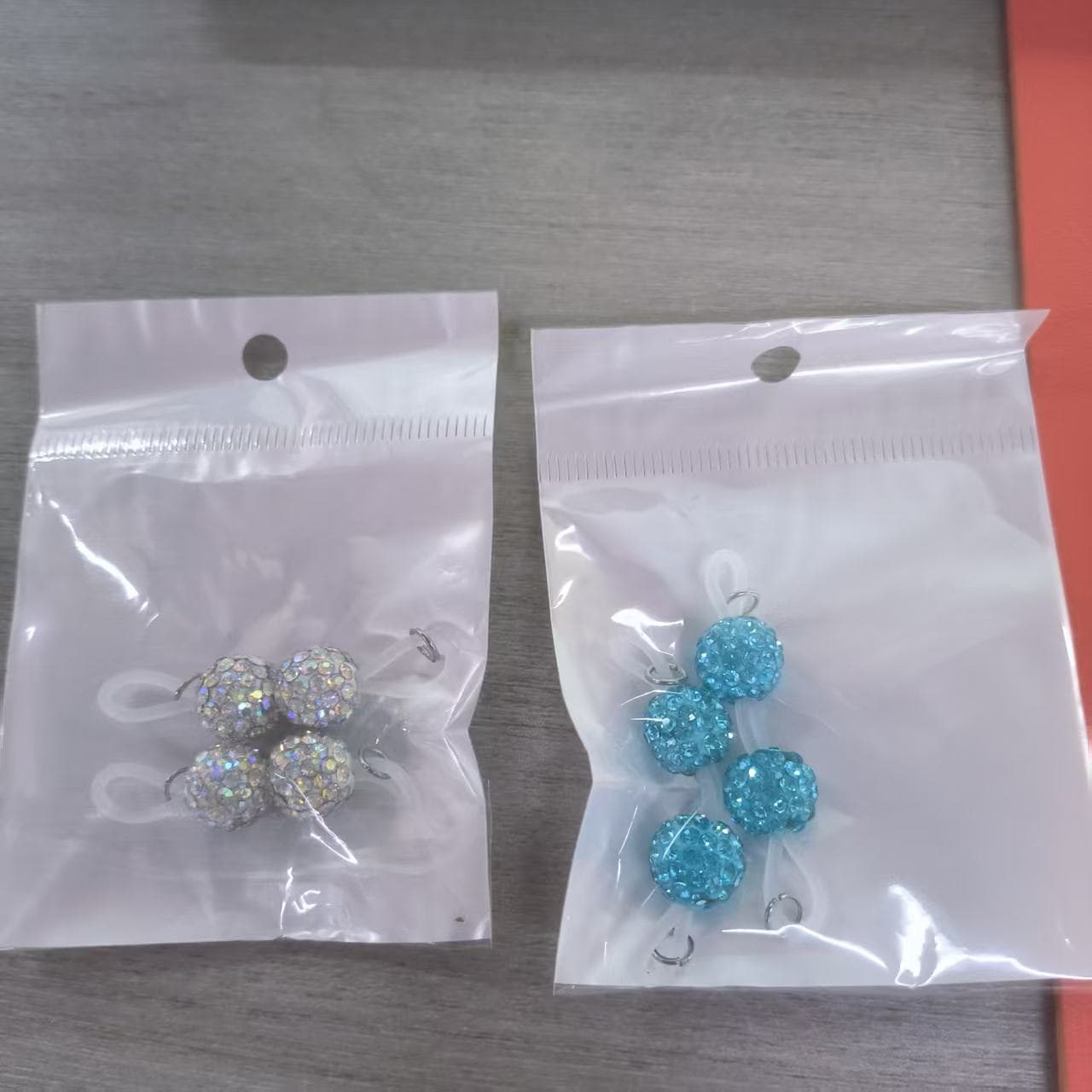 ReignSword 2 Pair of Non-Piercing Nipple Rings, Fake Nipple Rings Set with Crystals, Adjustable Fake Nipple Chain Body Jewelry (Pair of Blue Crystal, Pair of White Crystal) - 1