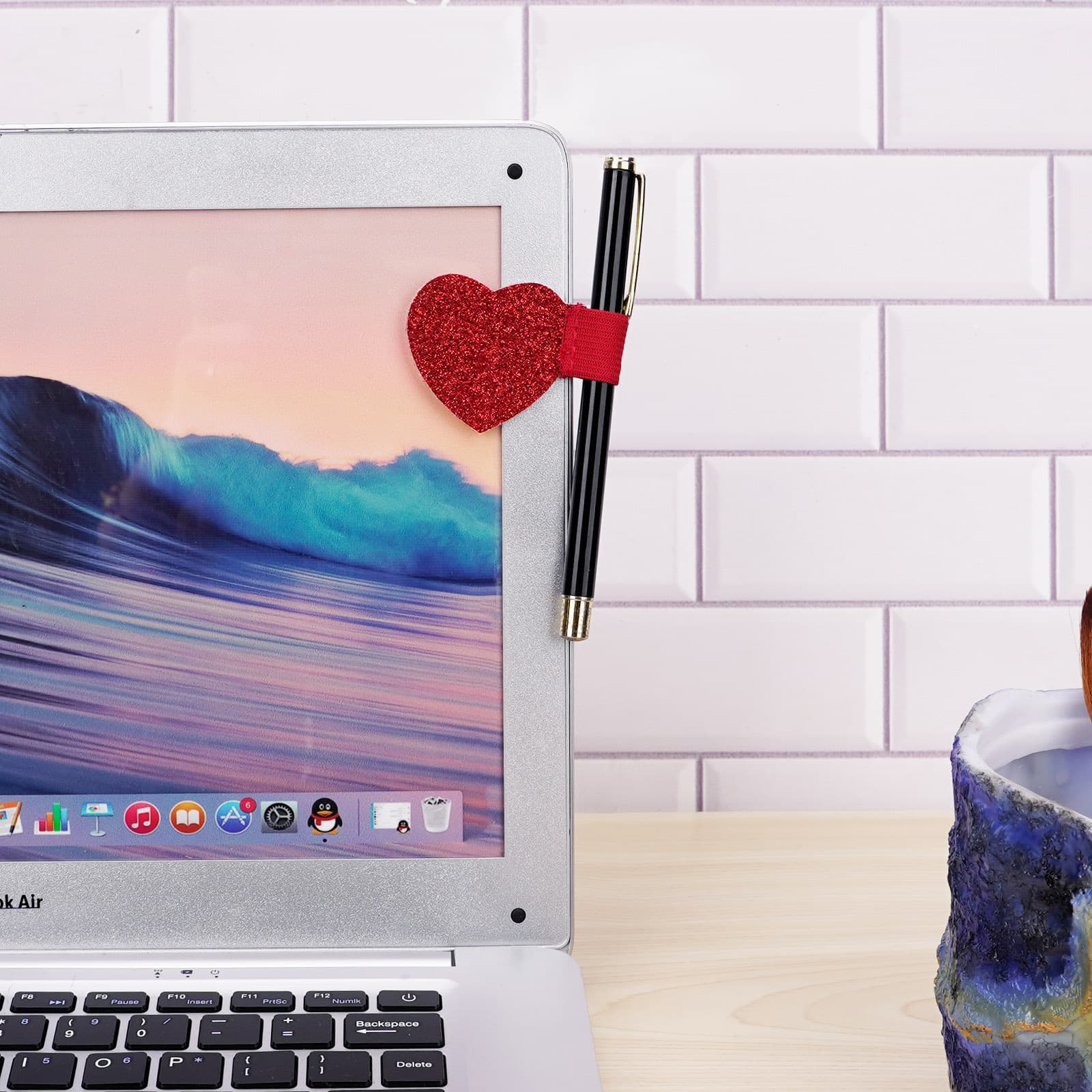 ReignSword Pen Loop Holder Set, 6 Pieces Self-Adhesive Pencil Holder Elastic Design for Notebooks, Elastic Loop Love Pen Holder - 5