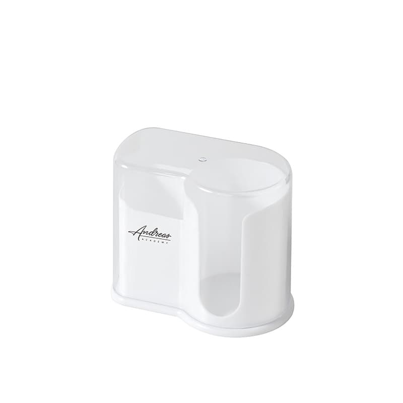ReignSword Cotton Pad Holder with Lid, 2 Compartment Qtip and Cotton Ball Dispenser, Clear Bathroom Countertop Storage Container for Makeup Remover Pads, Toothpicks, Vanity Organizer (White)