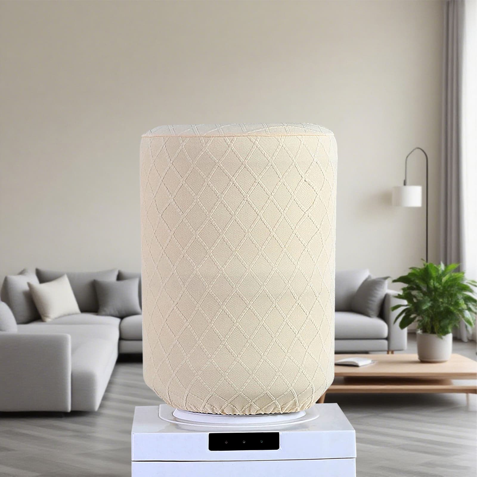 ReignSword Water Dispenser Barrel Cover for 5 Gallon Water Bottle, High Stretchy Water Dispenser Dust Cover, Reusable Furniture Cover Protector for Home or Office (Beige) - 5