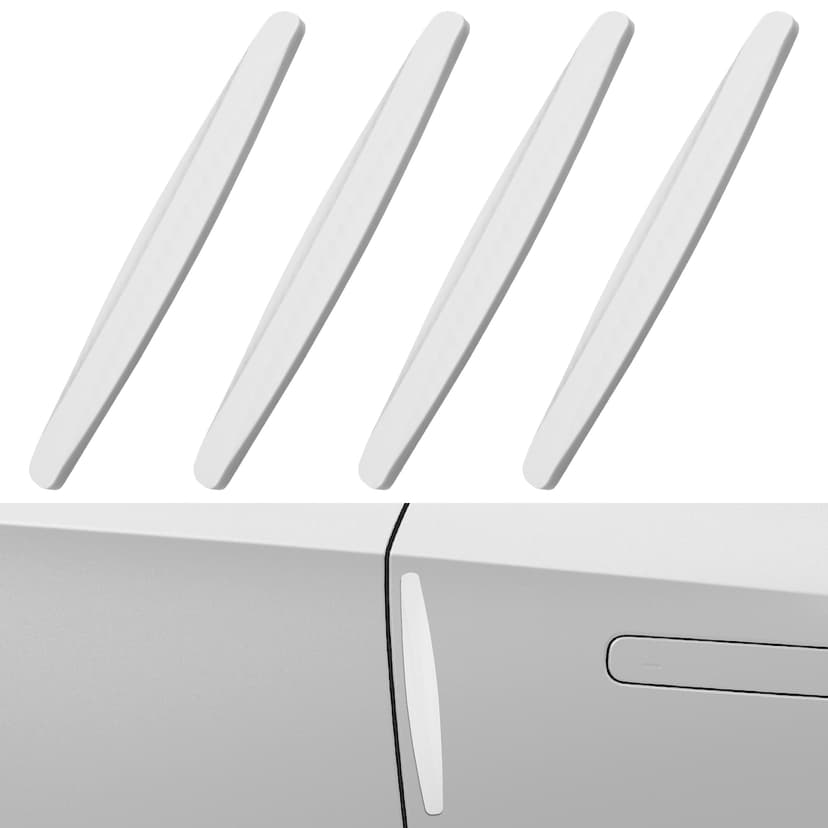 ReignSword 4 Pcs Car Door Edge Guards, Anti-Scratch Anti-Collision Self Adhesive Bumper Protector Trim Strip, Universal Car Exterior Accessories Door Guards for Cars Trucks SUVs (White)