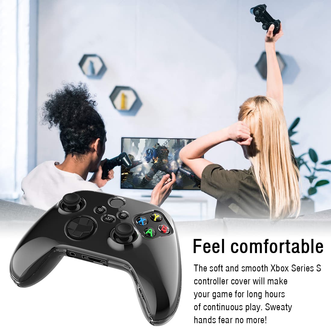 Hard Protective Case for Xbox Series S Controller, Xbox Console Transparent Skin Housing Clear Crystal Case, Controller Protective Cover Handle Shell, for Xbox Series X / S Controller - 5