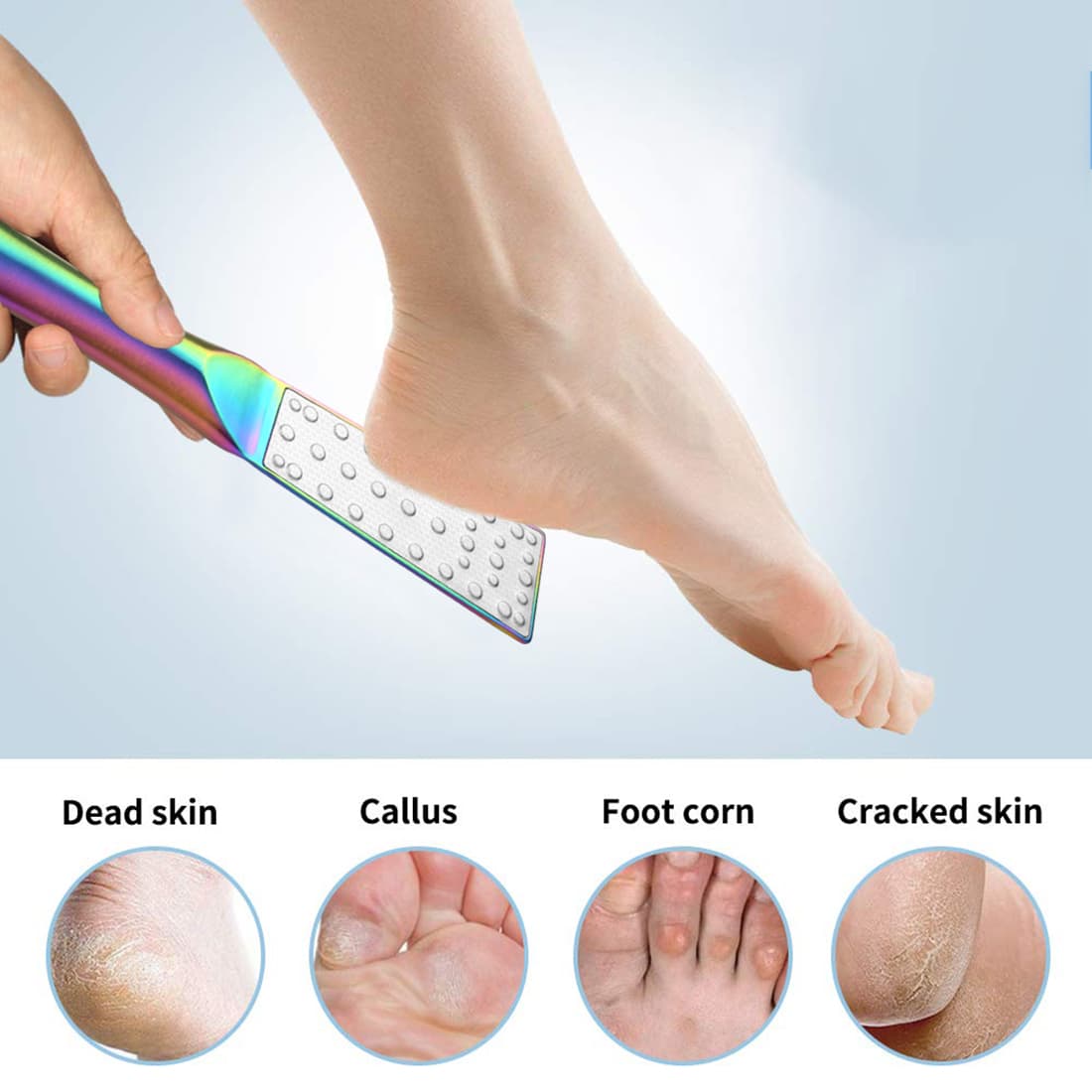 ReignSword Pedicure Foot File Callus Remover, Double-Sided Scrubs Stainless Steel Foot Rasp, Pedicure Callus Foot Rasp File Remover for Wet, Dry Feet - 4