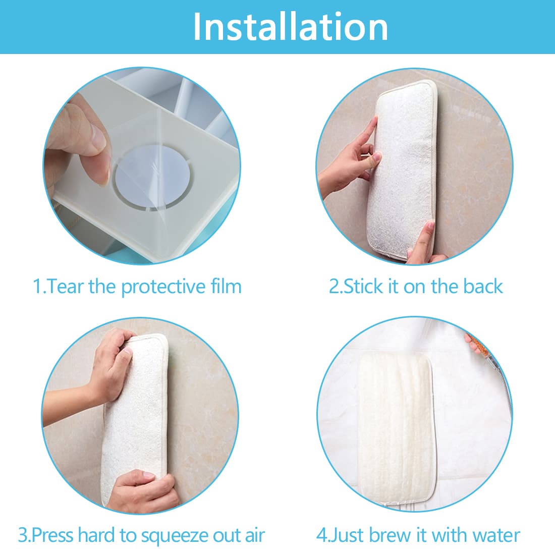 Back Scrubber for Shower, Hands-Free Exfoliating Back Loofah Body Sponge Scrubber, Wall Mounted Back Scrubber for Shower for Men Women - 2