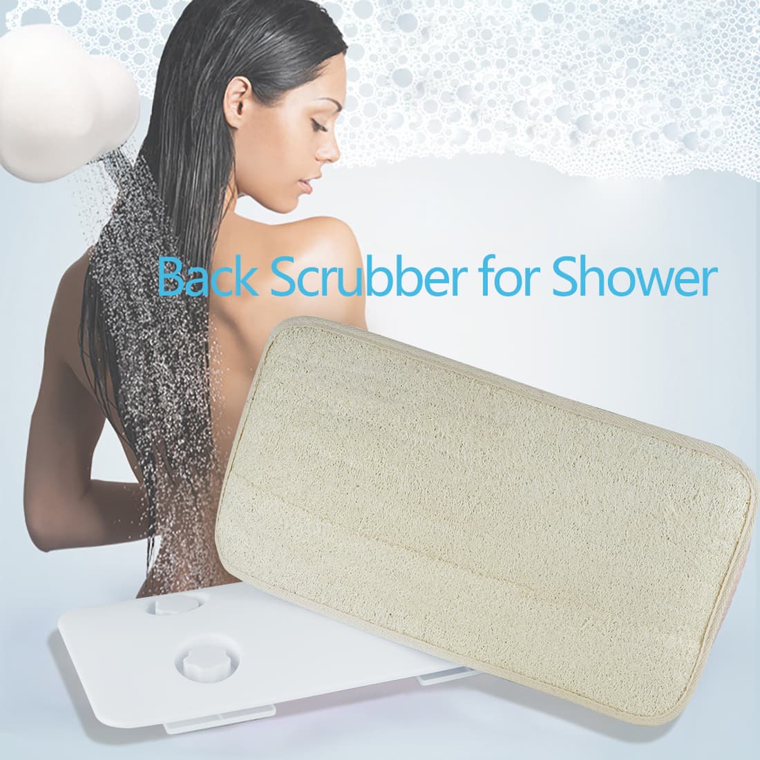 Back Scrubber for Shower, Hands-Free Exfoliating Back Loofah Body Sponge Scrubber, Wall Mounted Back Scrubber for Shower for Men Women - 5