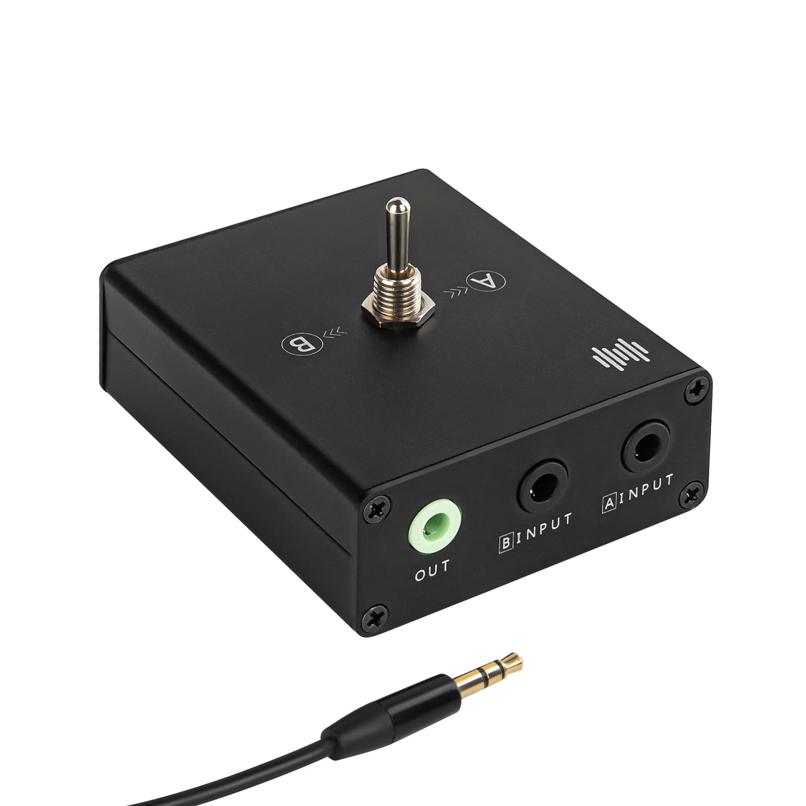 3.5 mm Audio Switcher, 2 Ports Audio Splitter Box (2 In 1 Out / 1 In 2 Out) Mini Headphone Manual Selector Converter with Bonus 47.2 in (120 cm) Cable, No External Power Required - 6