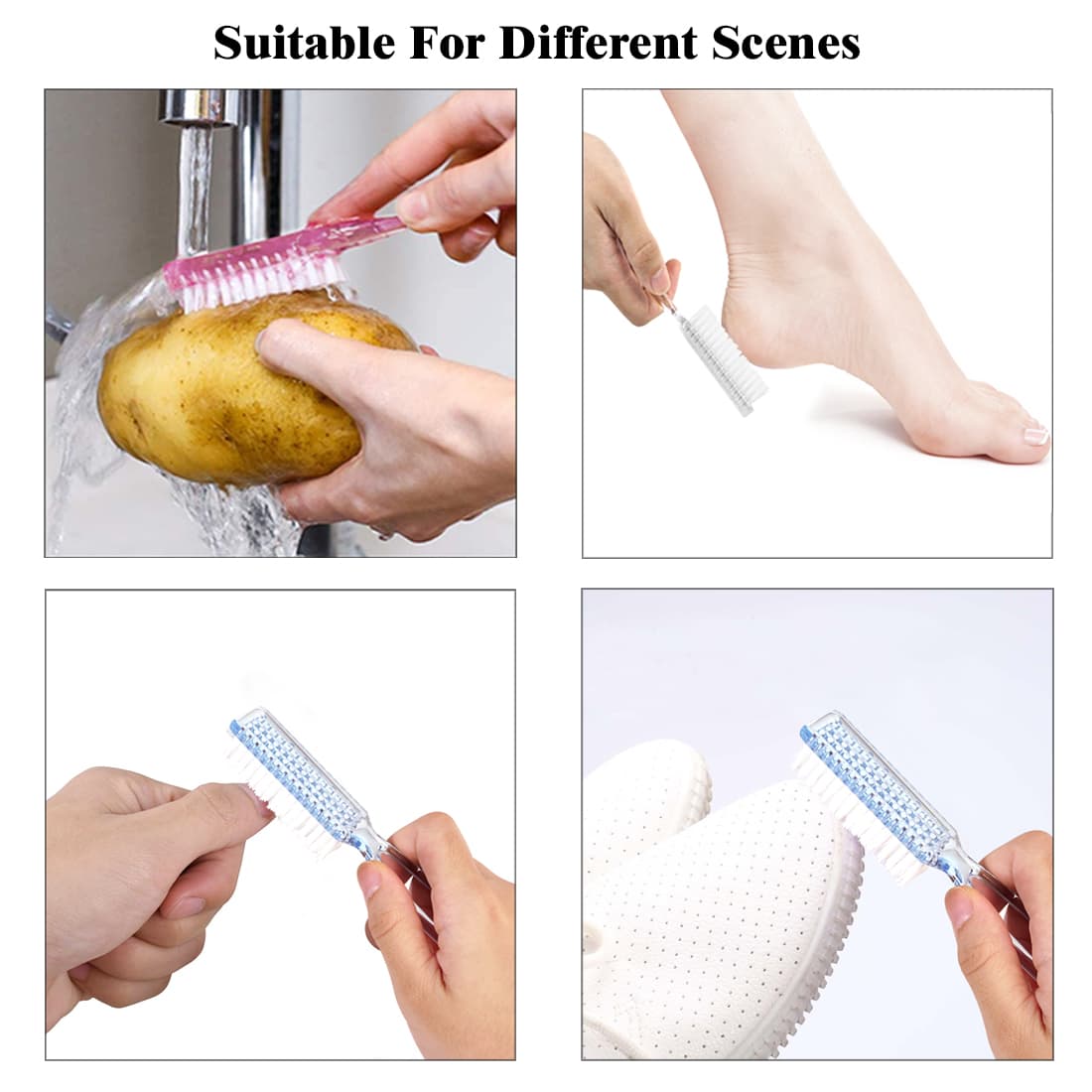 Nail Brush, 10 Pieces Fingernail Brush with Handle Grip, Multicolor Nail Brushes for Cleaning, Nail Scrub Brush for Toes and Nails Cleaner Men and Women - 5