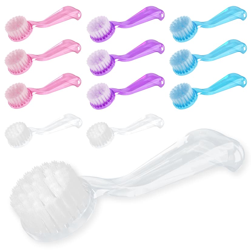 ReignSword Round Head Nail Brush with Cover, 12 Pieces Fingernail Brush with Handle Grip, Multicolor Nail Brushes for Cleaning, Nail Scrub Brush for Toes and Nails Cleaner Men and Women